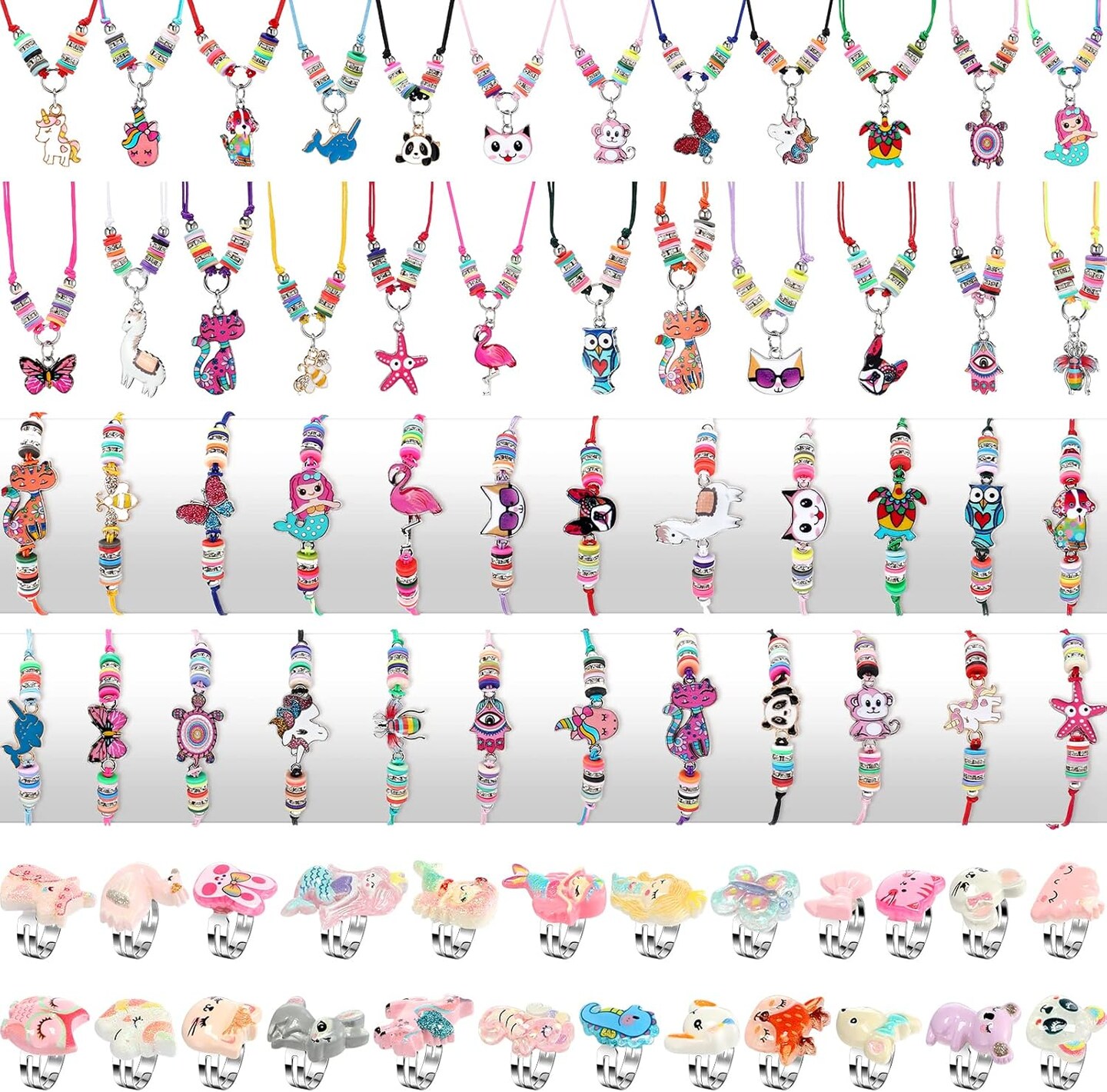 72 Pcs Little Girls Jewelry Sets Dresses up Jewelry for Kids[Multiple]