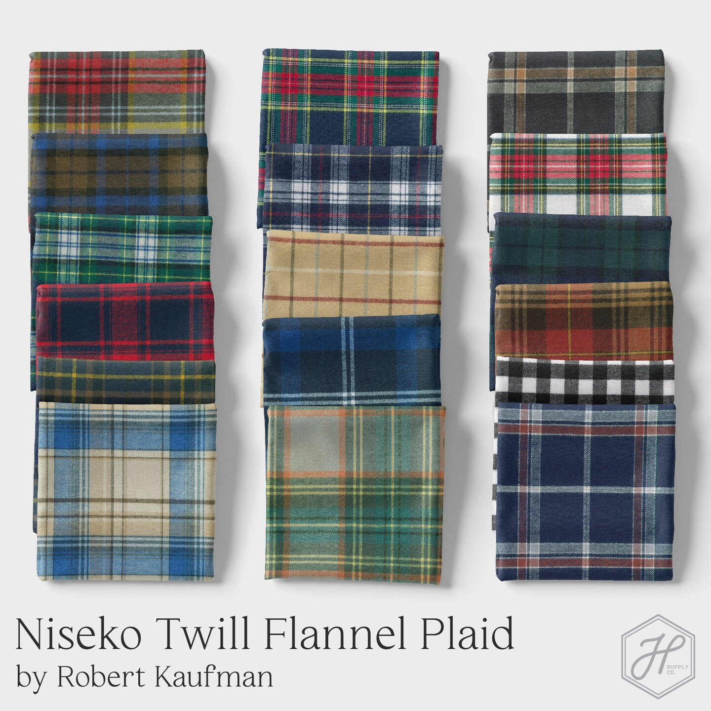 Niseko Twill Flannel Plaid in Ash (sb-5755-55) | Niseko Twill Flannel Plaids | Robert Kaufman