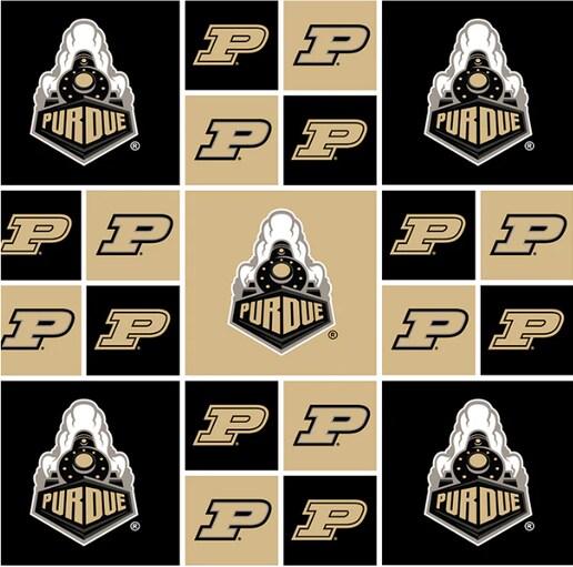 Licensed NCAA Purdue University Boilermakers All Over PU-020 Cotton Fabric by the Yard