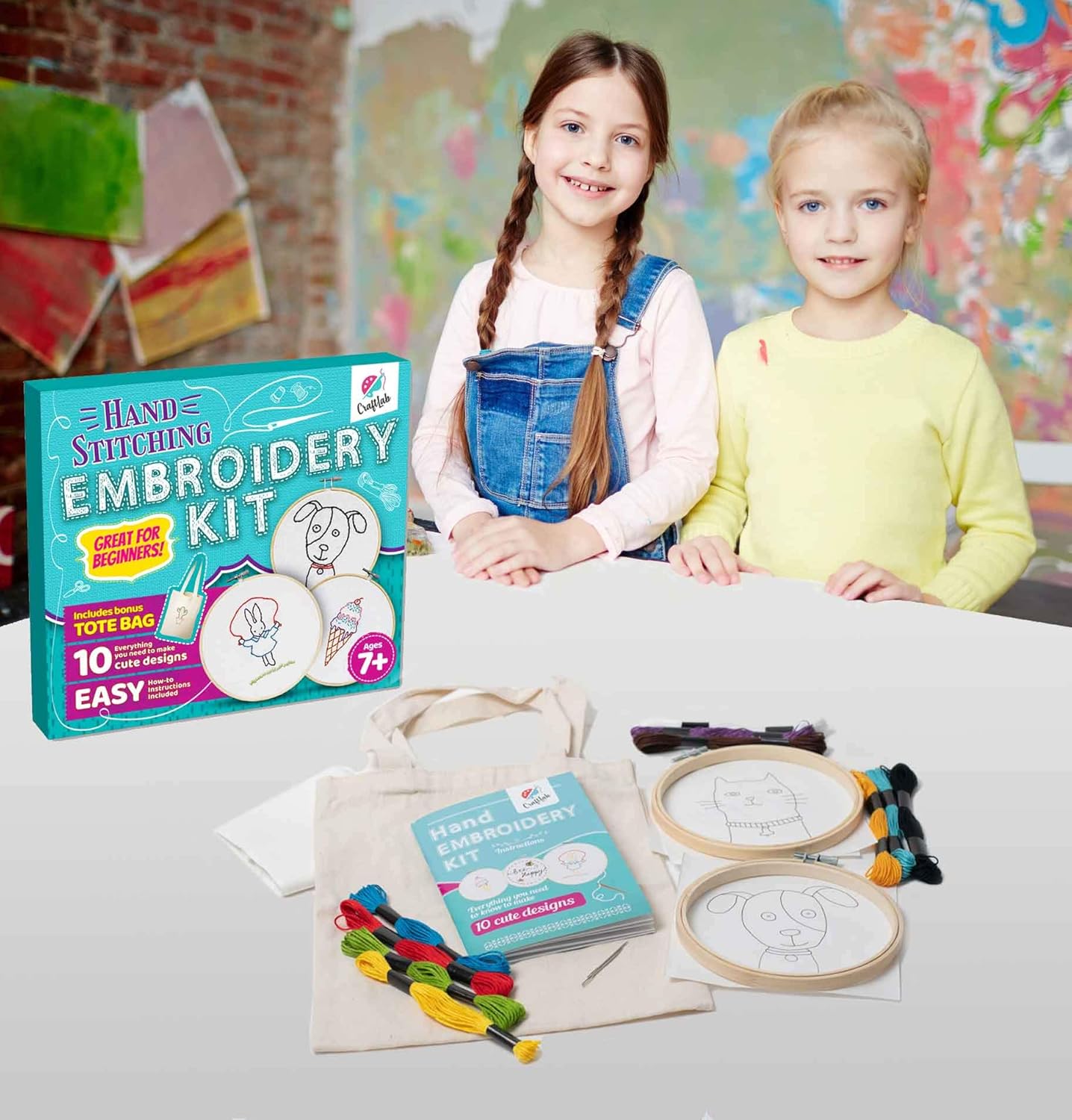 Embroidery Sewing Kit for Beginners (Multicolor) 9 x 1.5 x 10 inches