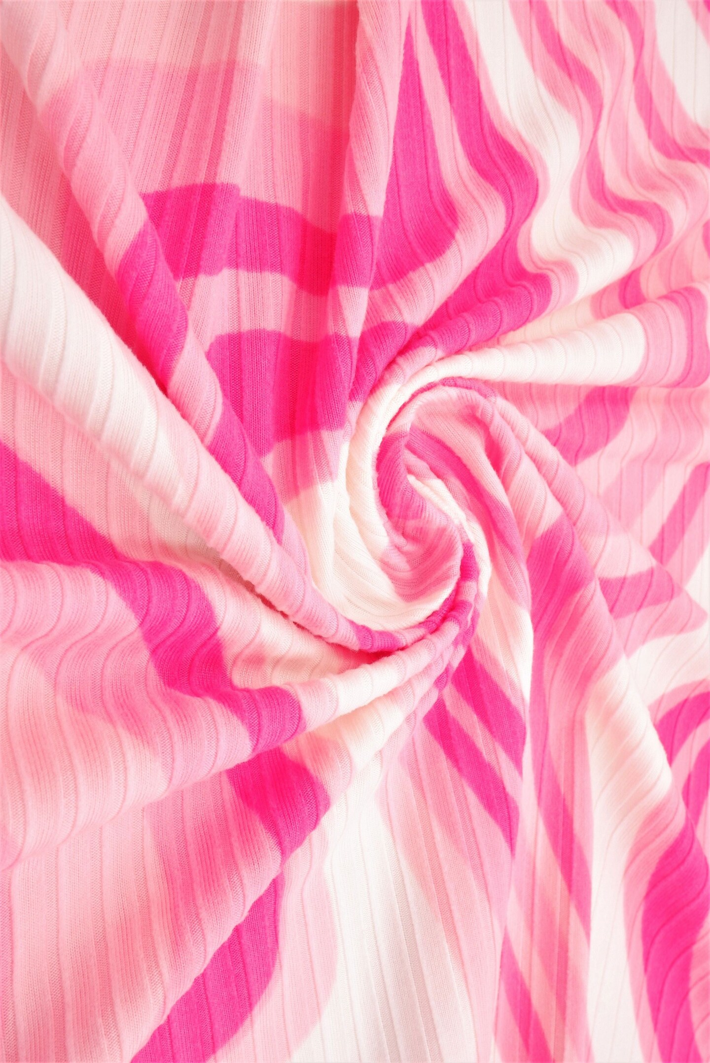 1 Yard 8x3 Yummy Rib Abstract Tie Dye Knit Fabric Soft Stretch, 87% polyester, 13% spandex blend, 58/60” Wide