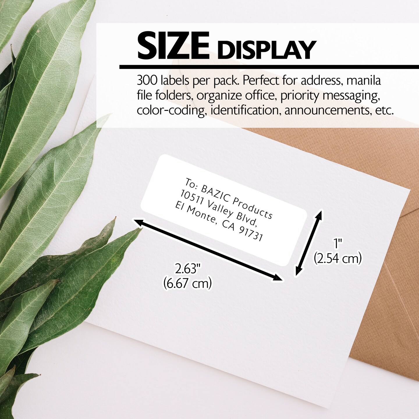 BAZIC White Address Labels 1&#x22; X 2 5/8&#x22; (300/Pack)