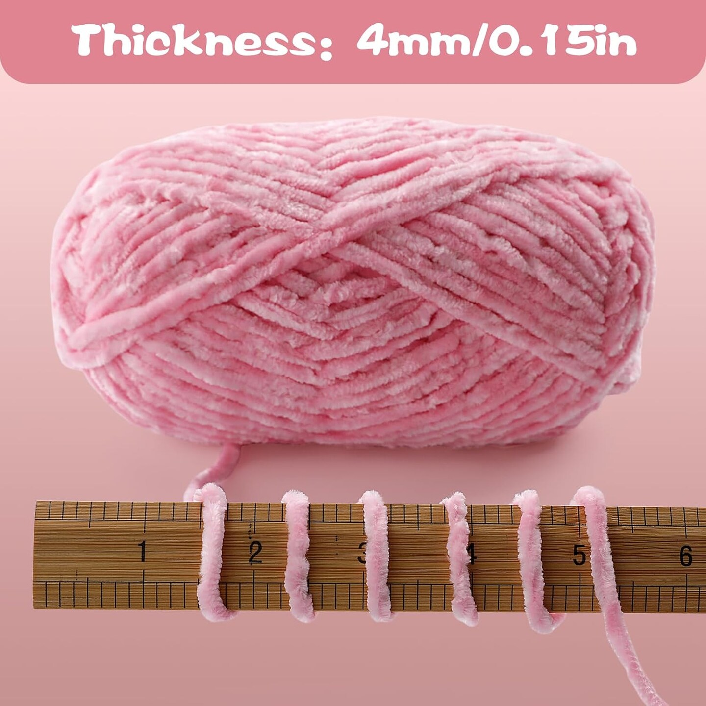 524.8 Yards - 4 Skeins Soft Chunky Chenille Yarn (Dark Brown)