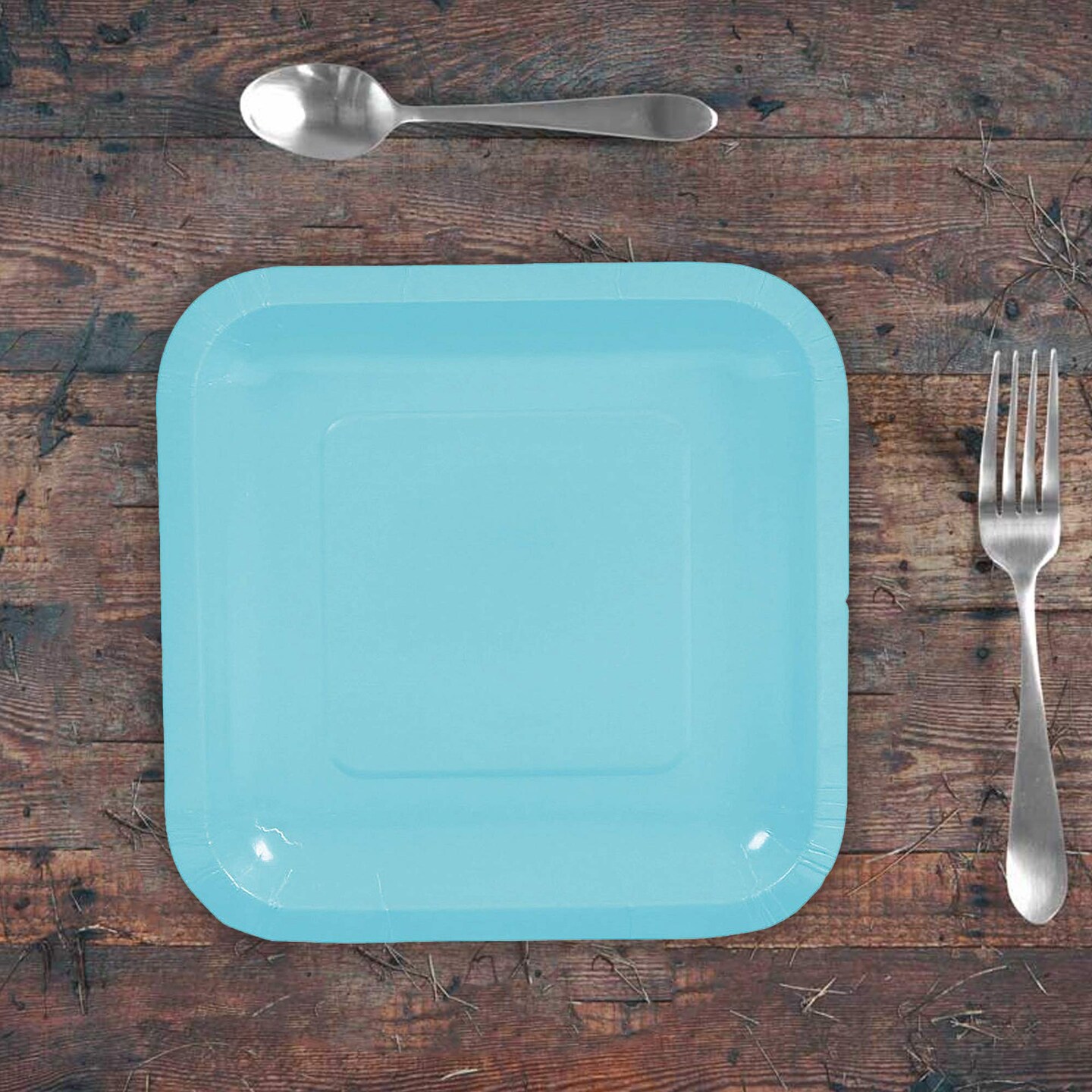24 Count Light Blue Square Paper Dessert Plates Cool Disposable Plates for Parties and Events 7"