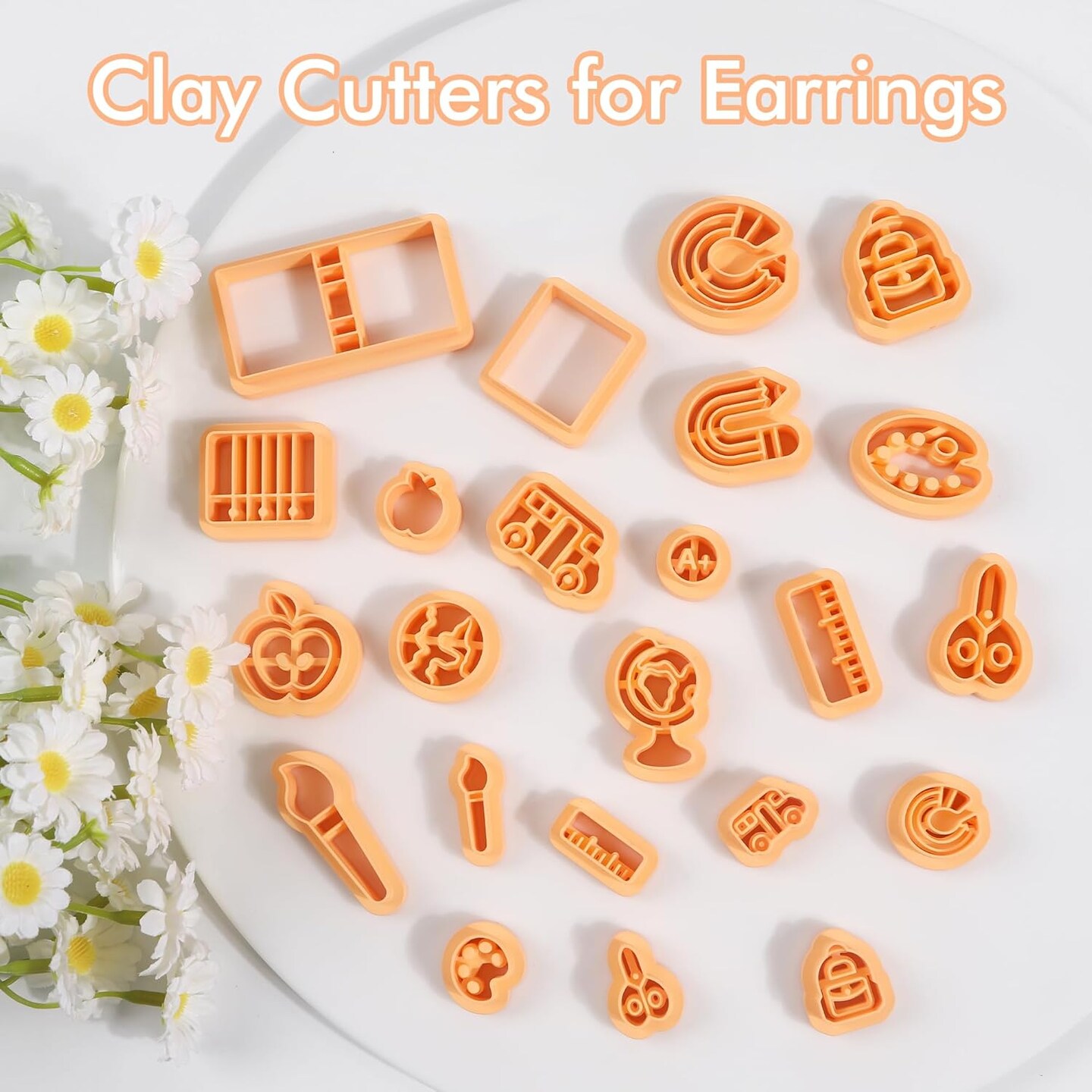 School Polymer Clay Cutters - 23 Pcs Back to School Clay Earring Cutters