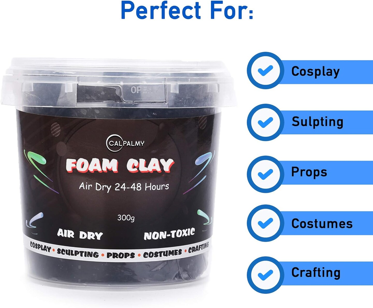 Moldable Cosplay Foam Clay (Black) &#x2013; High Density and Hiqh Quality