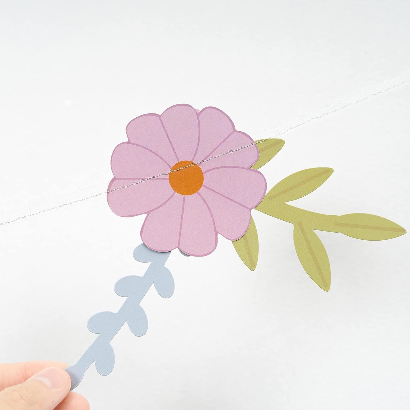 Flower Banner Wildflower Garland Fairy Birthday Decorations Paper Floral Garland forParty Spring Woodland Baby Shower Tea Party Banner for Enchanted Garden Wedding Nursery Decor Supplies