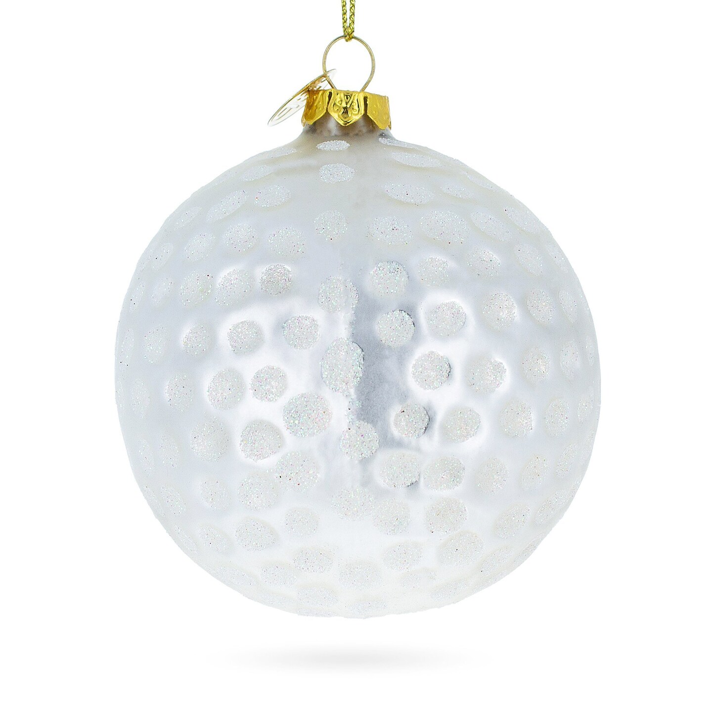 Textured Golf Ball Blown Glass Christmas Ornament