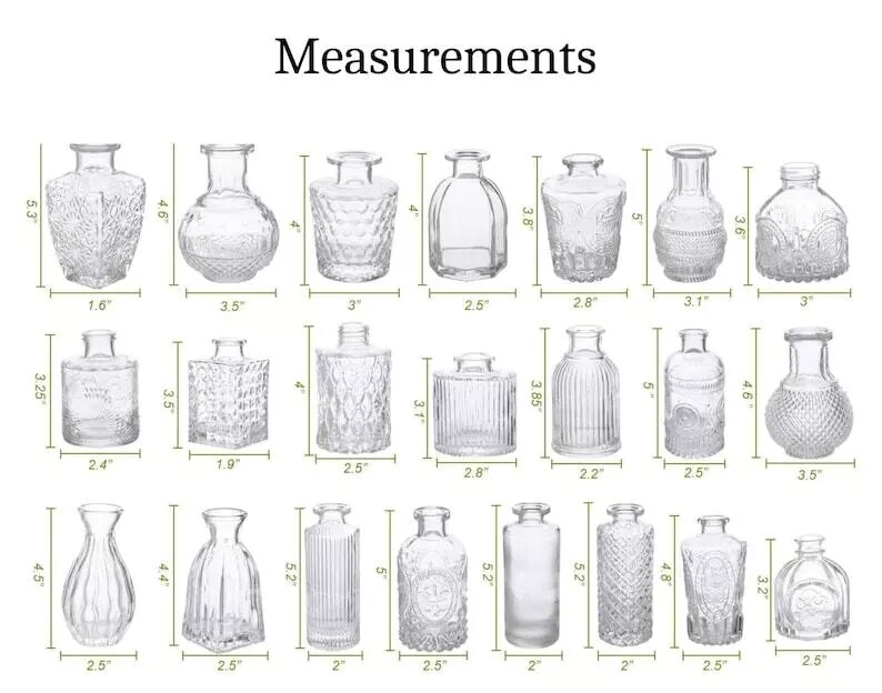 Glass Bud Vases for Flowers Small Clear Bud Vases for Centerpieces Mini Glass product 7