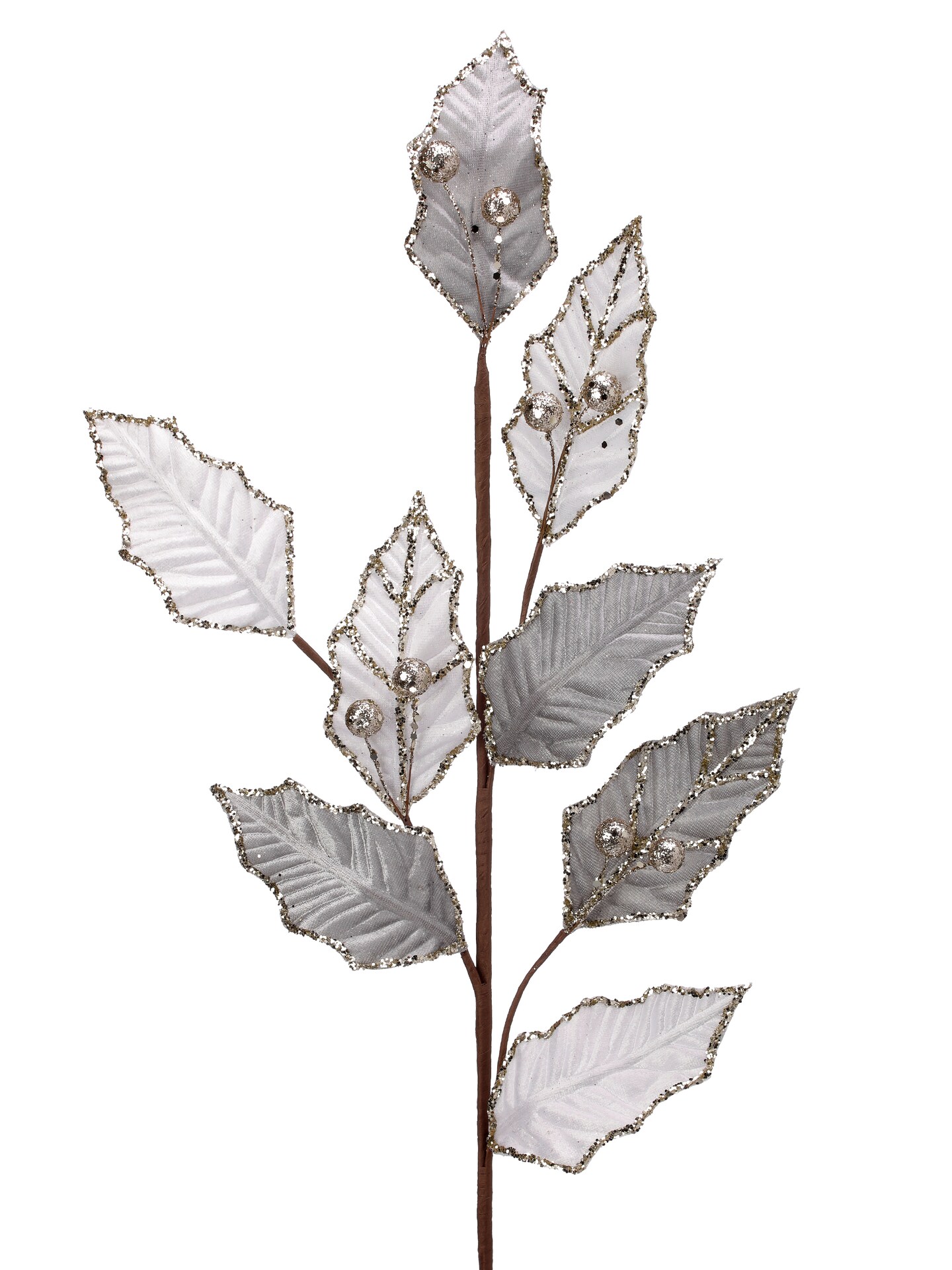 30&#x22; LEAF SPRAY W/GLITTERED VEIN