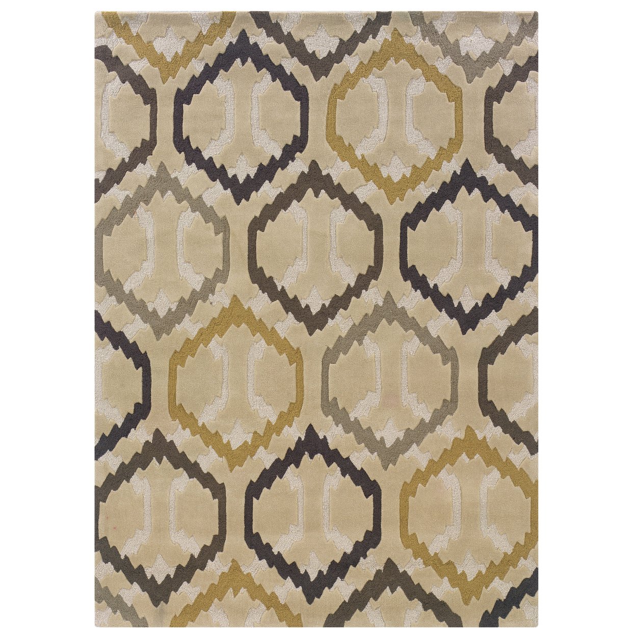 Trio Radley Cream Area Rug 5X7 Stylish Contemporary Design