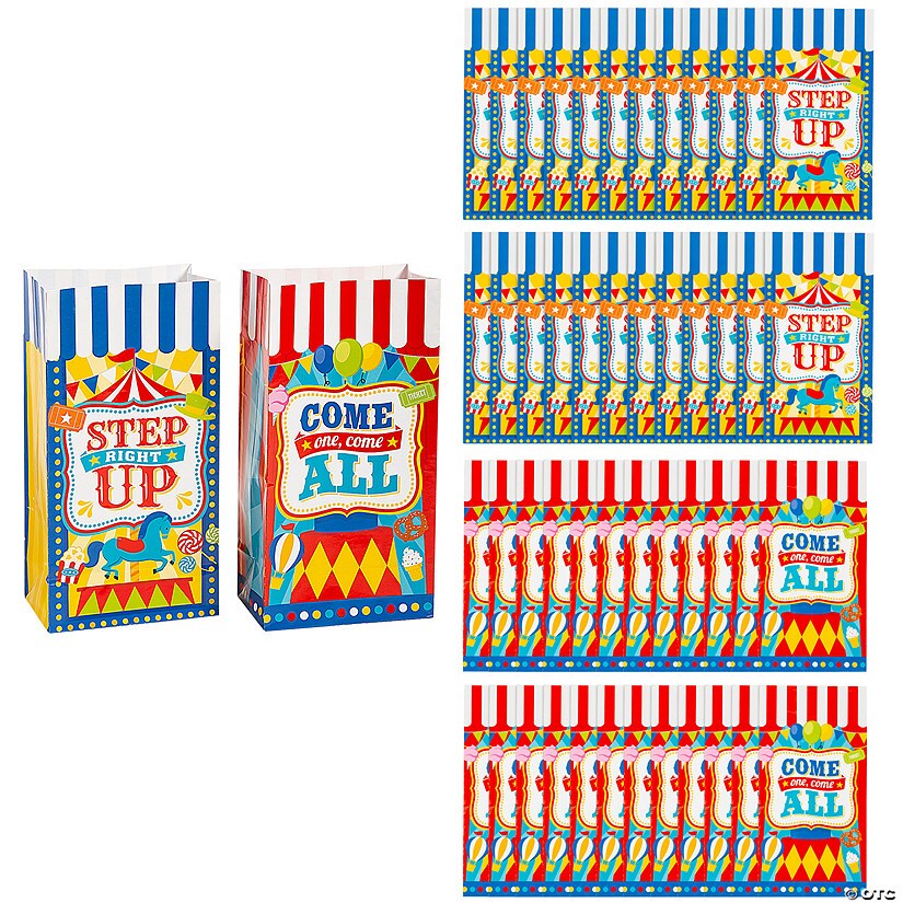 Carnival Treat Bags with Stickers Bulk 48 Pc