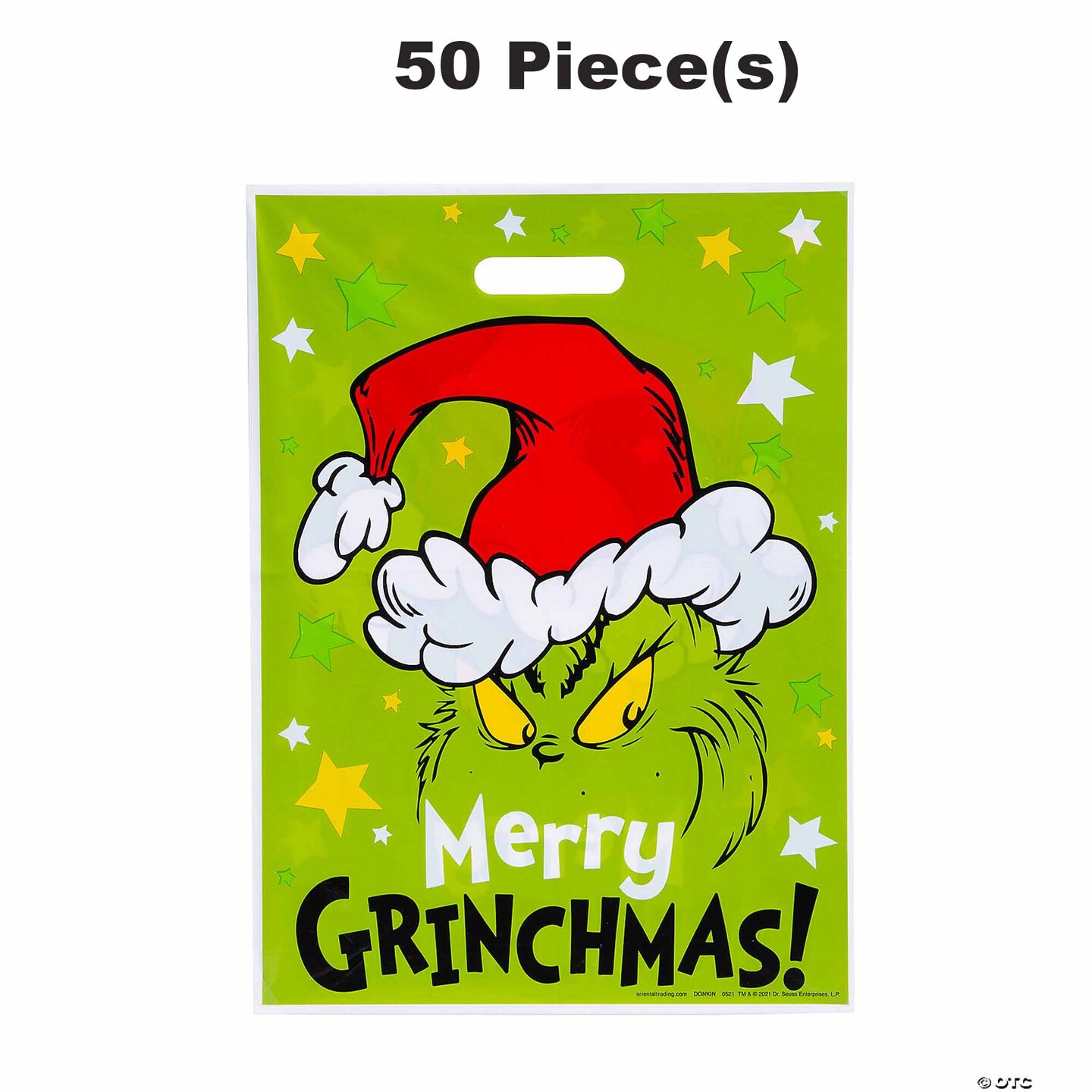 12 1/2&#x22; x 17&#x22; Bulk 50 Pc. Large Dr. Seuss&#x2122; The Grinch Christmas Treat Bags