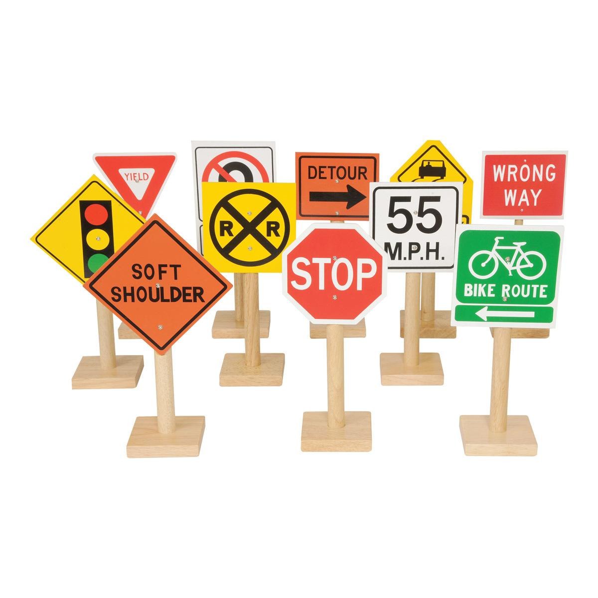 Creative Minds Deluxe International Traffic Signs with Wooden Bases