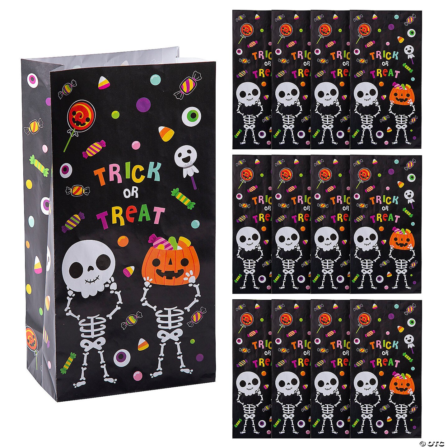 5&#x22; x 10&#x22; Halloween Boo Crew Paper Treat Bags - 12 Pc.