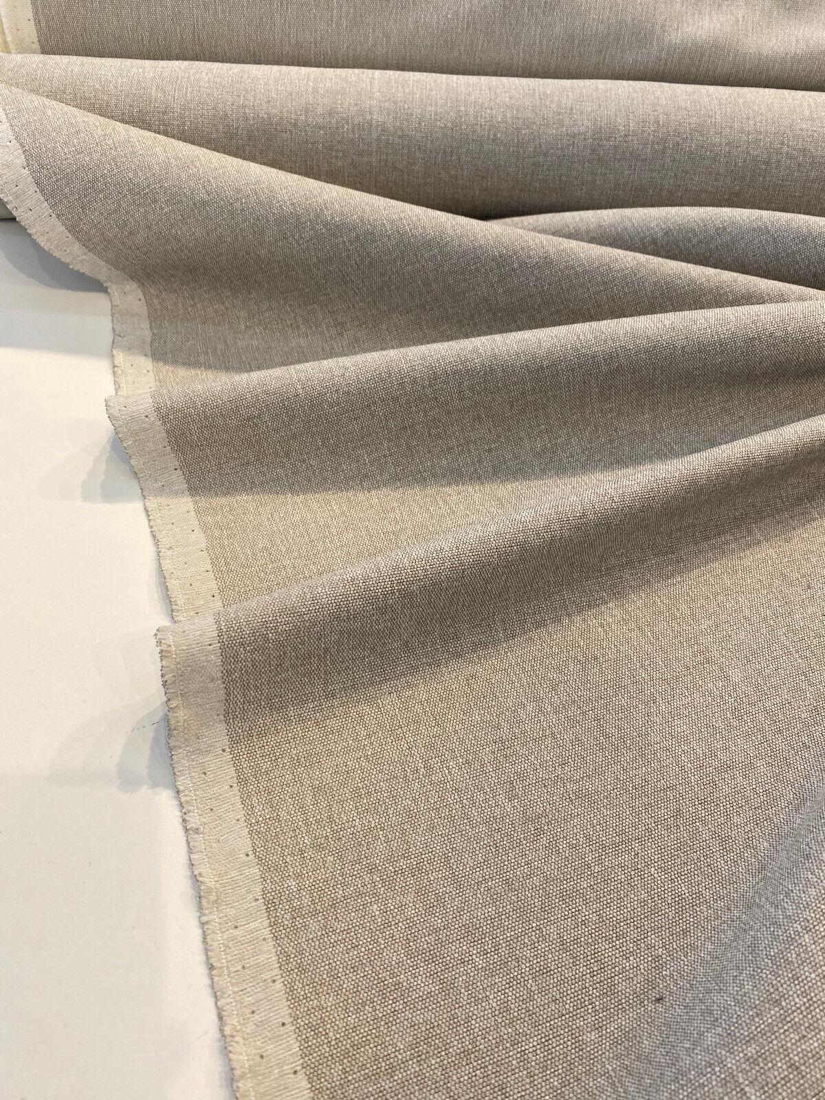 1 Yard Washable Canvas Flax Beige Durable Performance Upholstery Fabric 56 Inches Wide