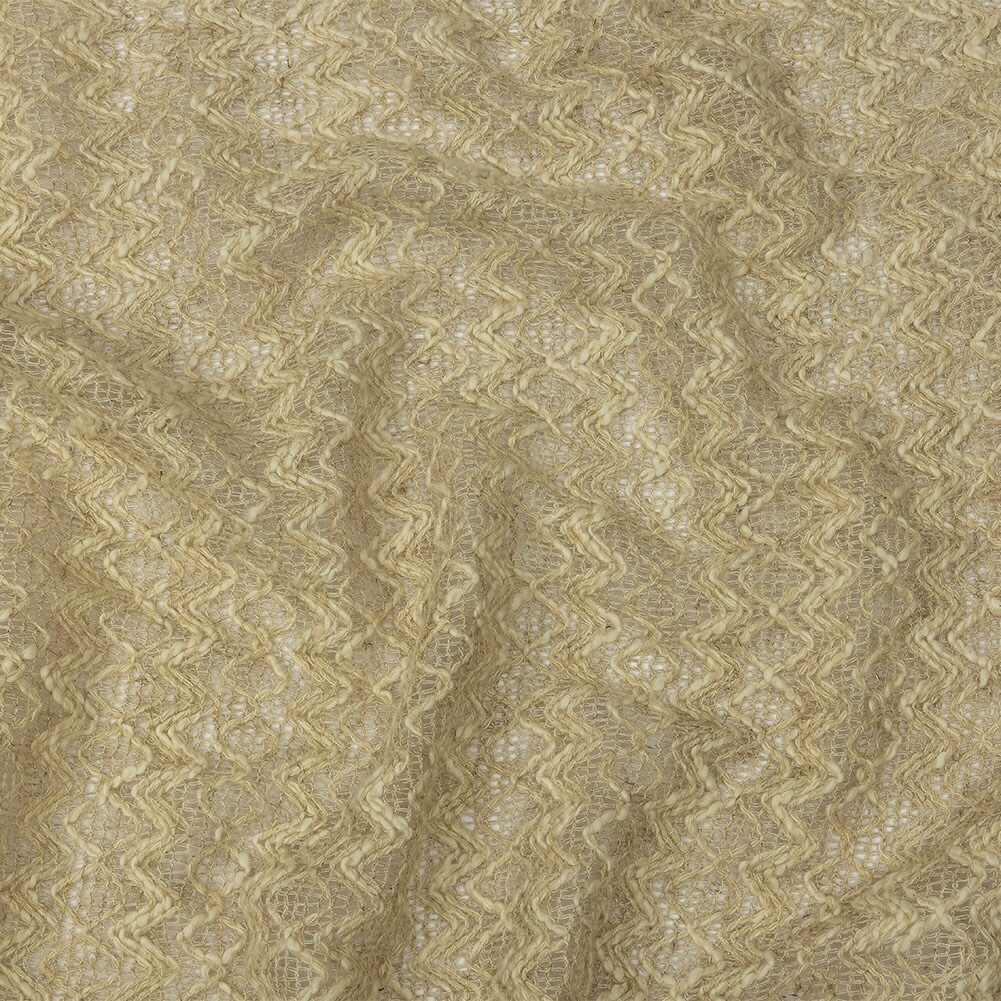 1 Yard Natural Zig Zags and Diamonds Linen and Cotton Novelty Woven