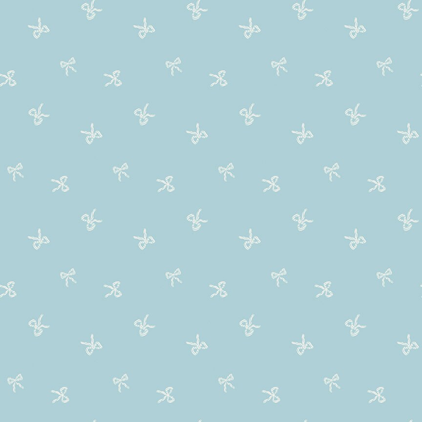 Fabric Riley Blake Blue Bows Sweet Cotton Tales Designer Flannel by the Quarter Yard F17510-BLUE