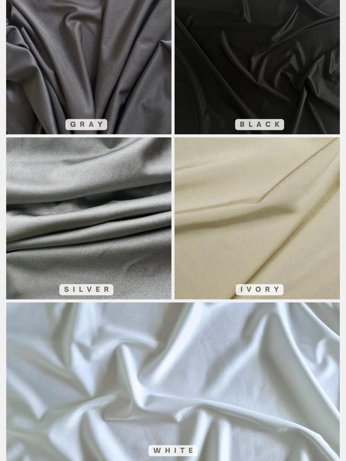 Shiny Nylon Spandex Fabric by the Yard, 60" Wide 4-Way Stretch Milliskin Fabric for Activewear, Swimwear, Dancewear
