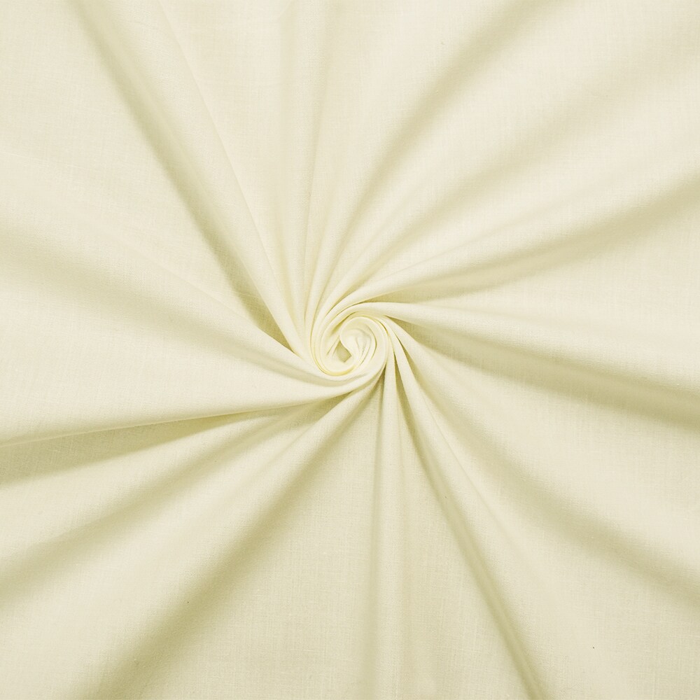 Light Ivory Cotton Solid Stretch Spandex Poplin Woven Fabric By the Yard