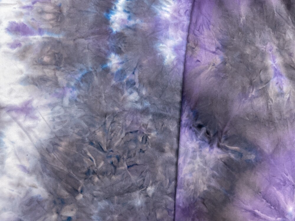 Purple-Multi Poly Stretch Spandex Tie Dye Double Brushed Jersey Knit Fabric By the Yard