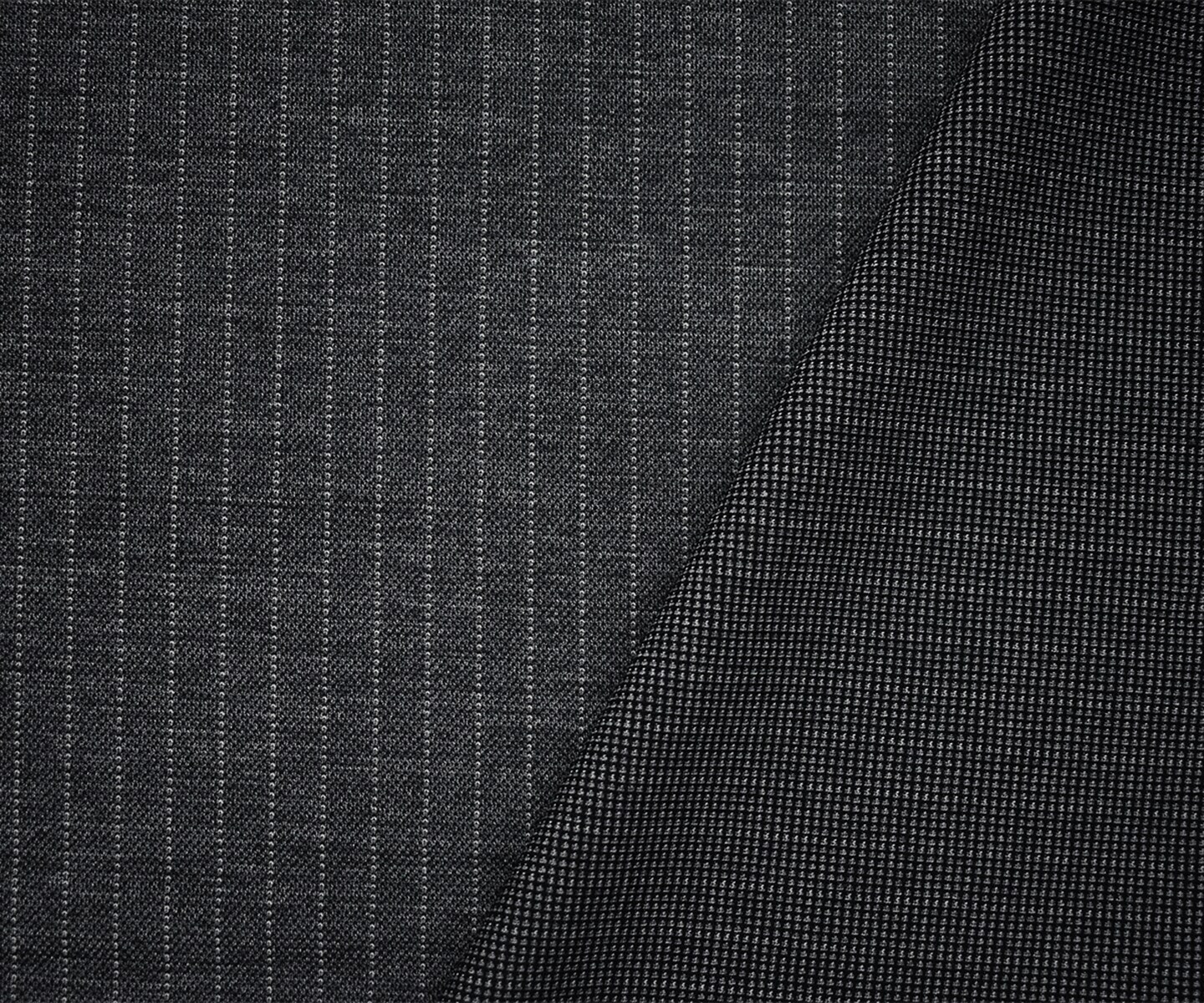 Gray-Black Poly-Wool Stripe Texture Stretch Knit Jacketing Fabric By the Yard