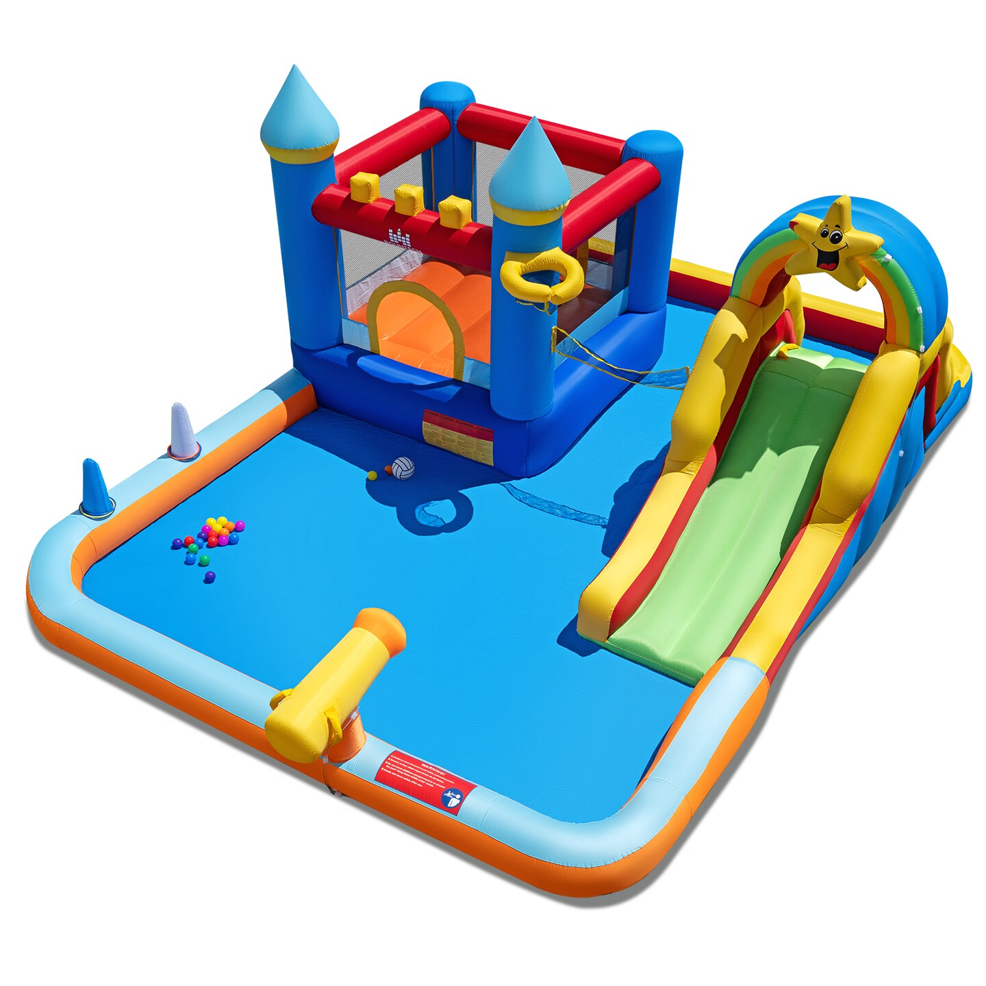 Colorful Inflatable Water Park Slide Bouncer Jumping Mat Climbing Wall for Kids