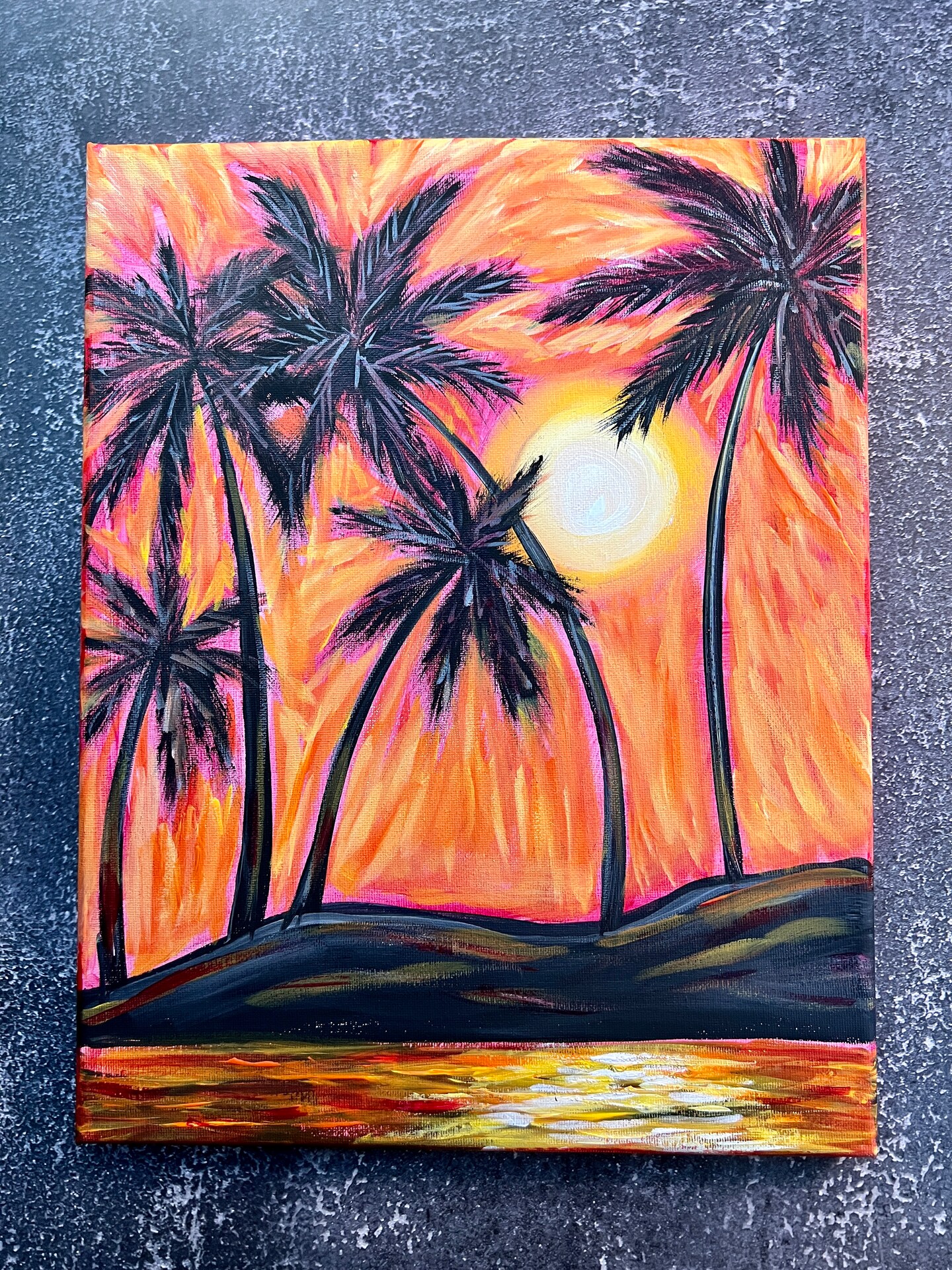Online Paint and Sip Style Class Beginner Acrylic