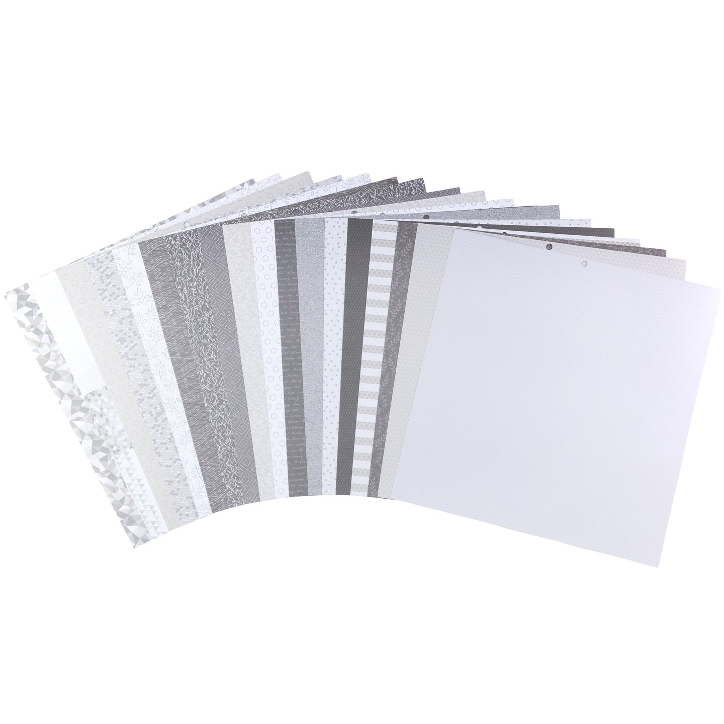 DCWV Double-Sided Cardstock Stack 12"X12" 36/Pkg-Silver Leaf, 18 designs/2 each