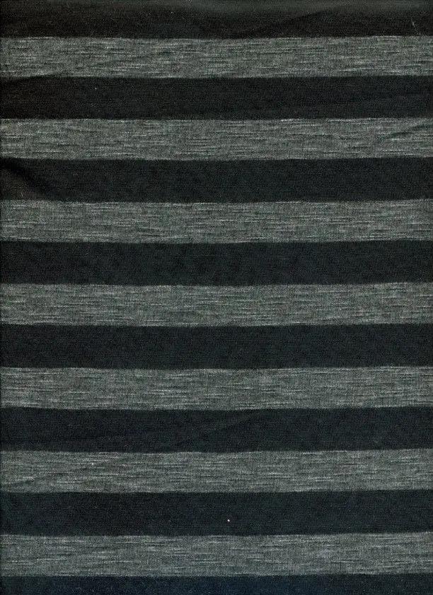 Poly Rayon Stripe Jersey Fabric 1 Yard Black Soft Lightweight Knit 58/60&#x22; Wide