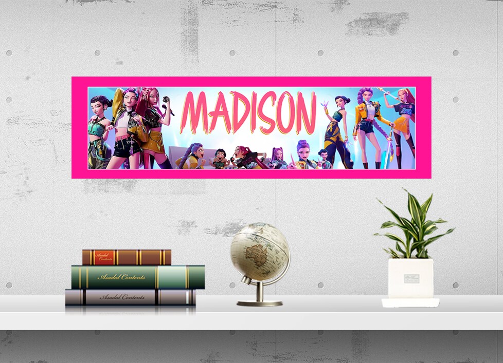K-Pop Demon Hunters - Personalized Poster with Your Name, Birthday Banner, Customized Wall Décor, Framing Options