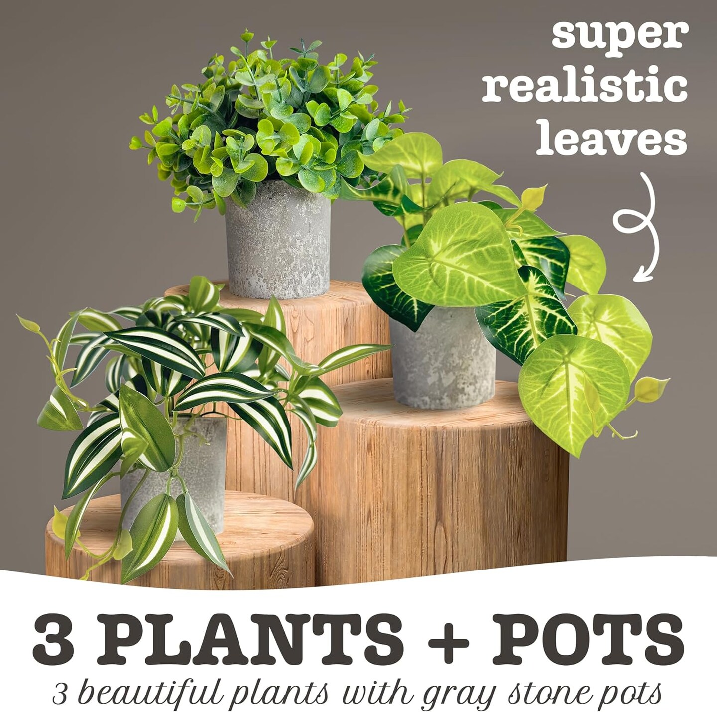 3 Pieces of Mini Fake Plants