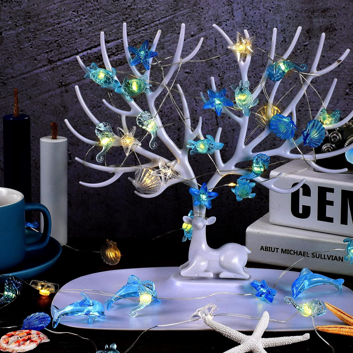 2 Pcs Ocean Decor String Lights for Bedroom Nautical Theme