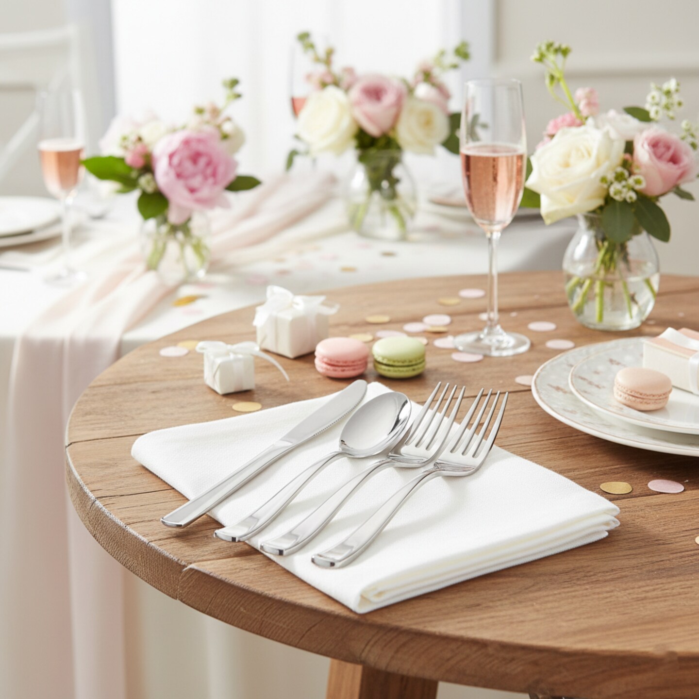 300 Pack 75 Guests - Plastic Disposable Cutlery Silverware Set (Extra Forks)