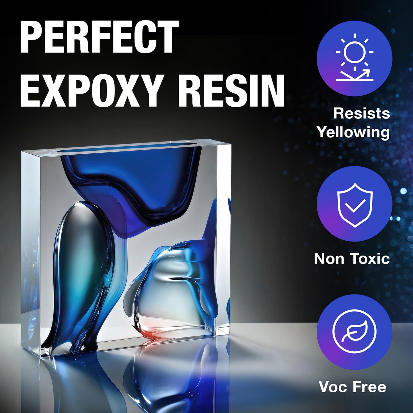 Epoxy Resin - Crystal Clear, Self-Leveling, Bubbles Free, UV Resistant, Resin Kit for DIY Art, Jewelry, Table, Countertop, 1:1 Mix (64 Oz)