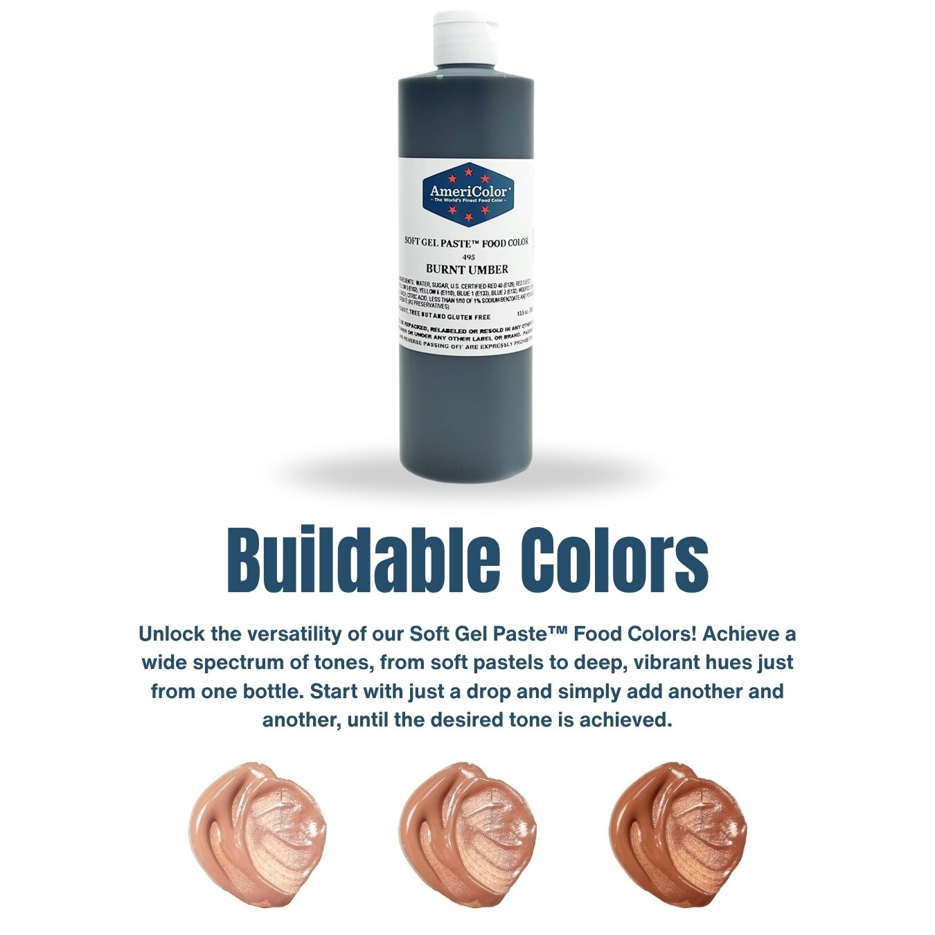 AmeriColor, Burnt Umber, 13.5 Ounce, Soft Gel Paste Food Color