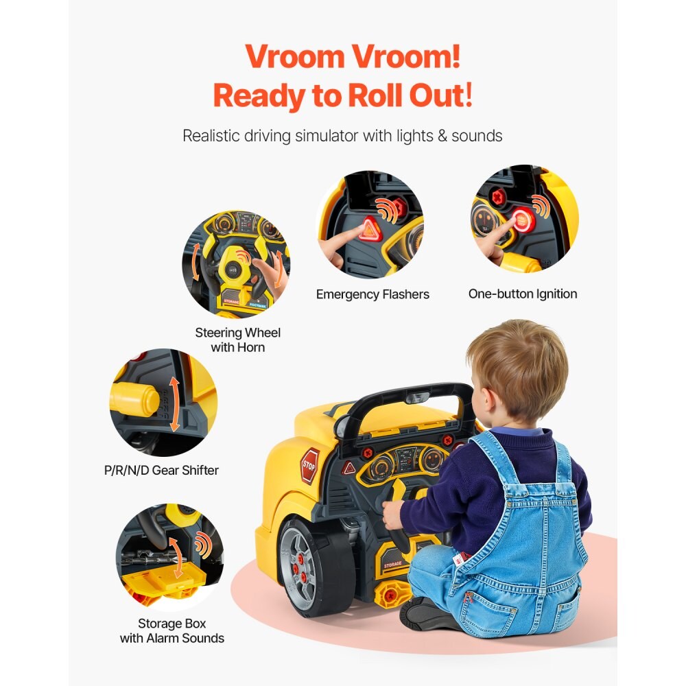 Mechanic Car Engine Toy for Kids 60 PCS, Repair Workshop Play Set