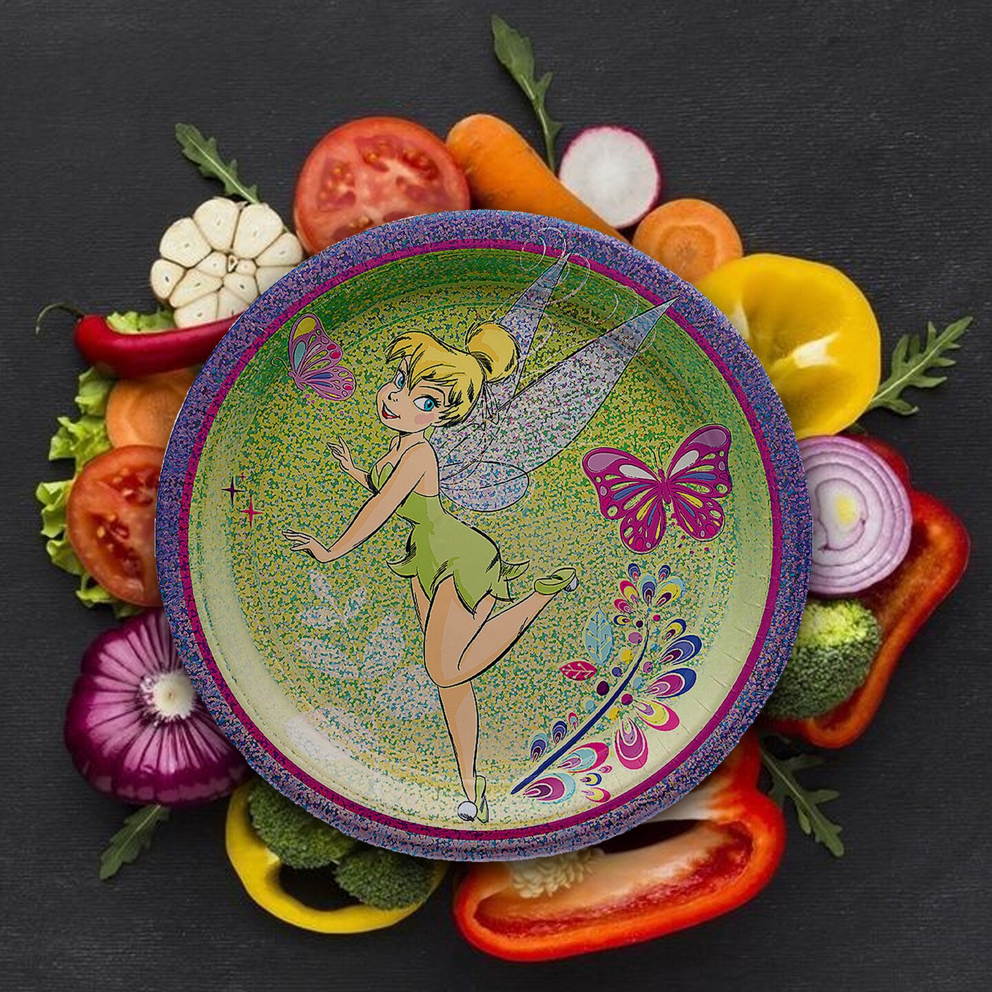 8 Ct. Tinkerbell Paper Dessert Plates 7&#x22; Magical Party Plates