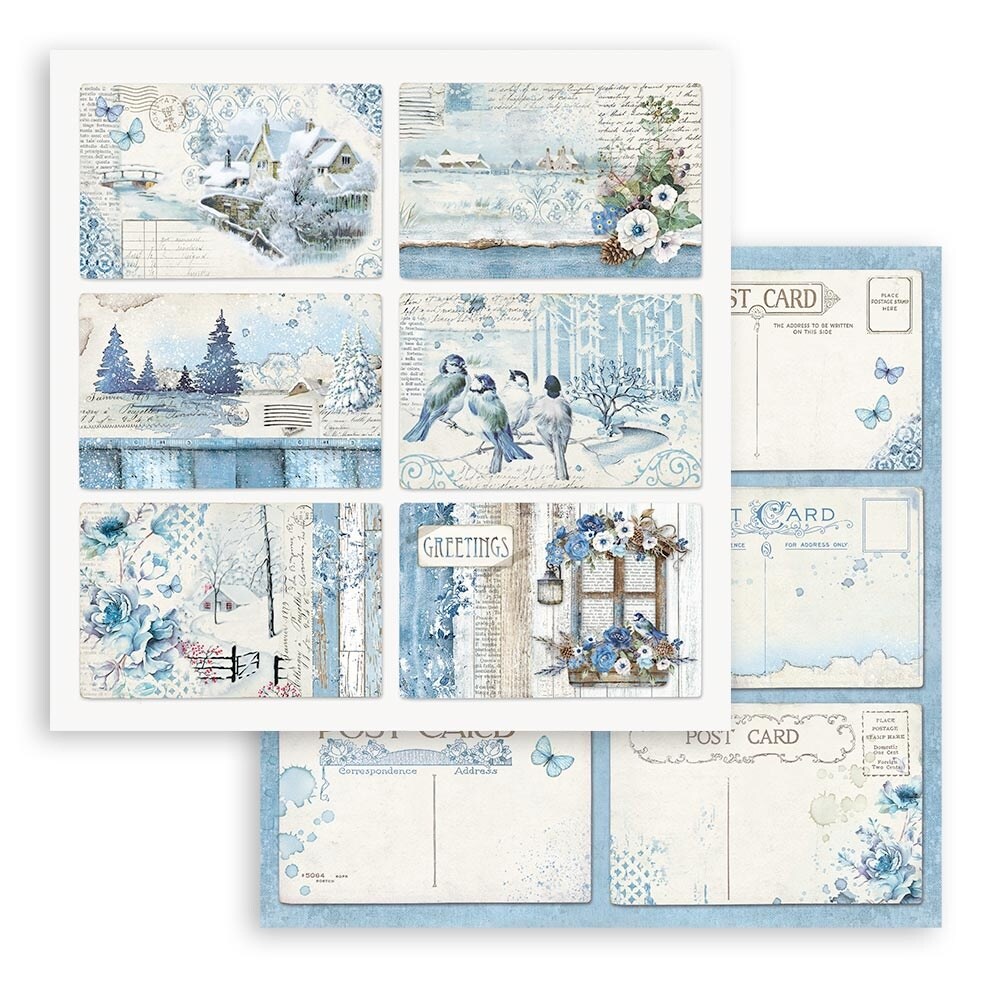 Stamperia Double-Sided Paper Pad 12"X12" 10/Pkg-Blue Land, 10 Designs/1 Each
