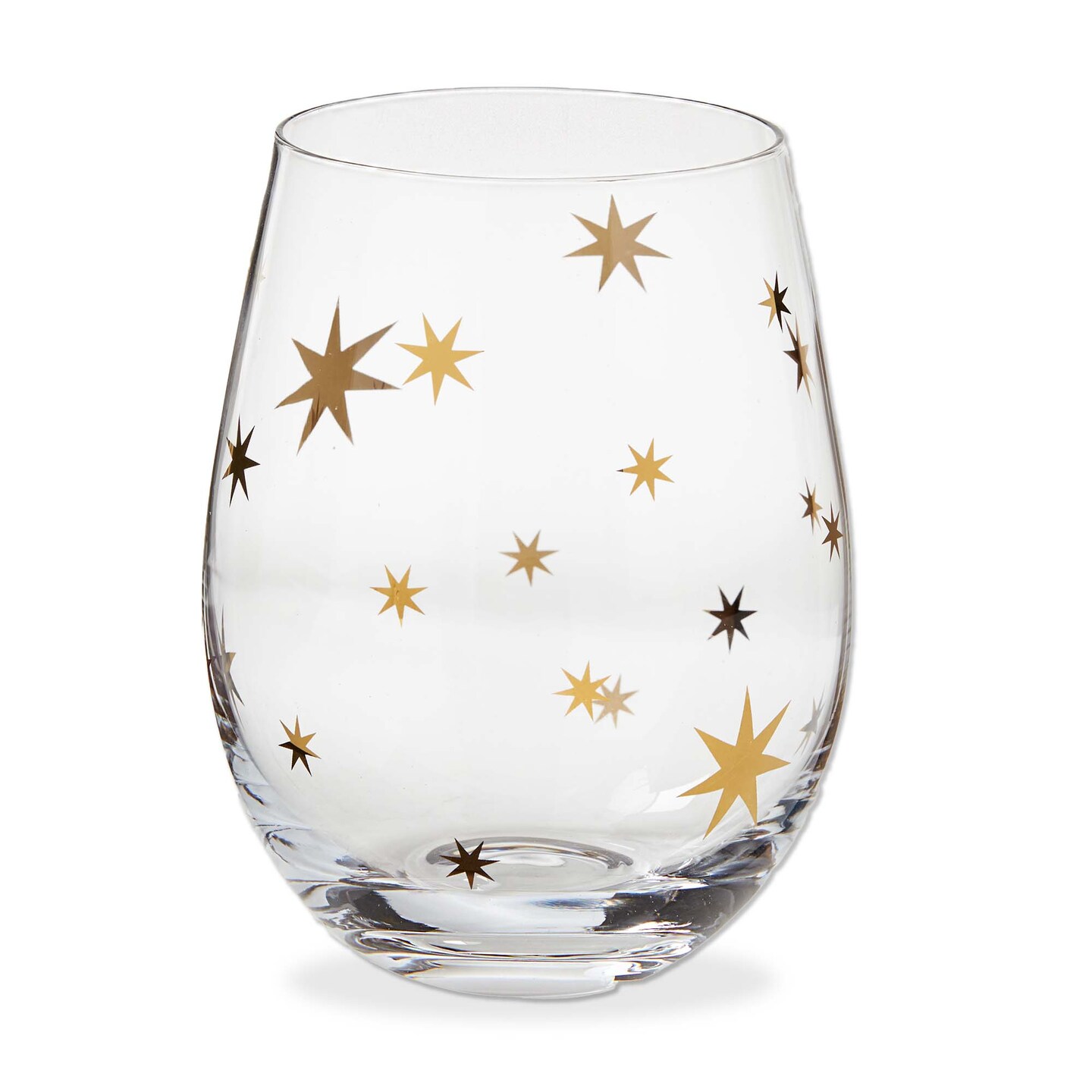 Starlight Gold Stemless Wine Glass 18oz Hand Wash Only Perfect for Christmas Bar Drinkware 3.5in x 3.5in x 5in