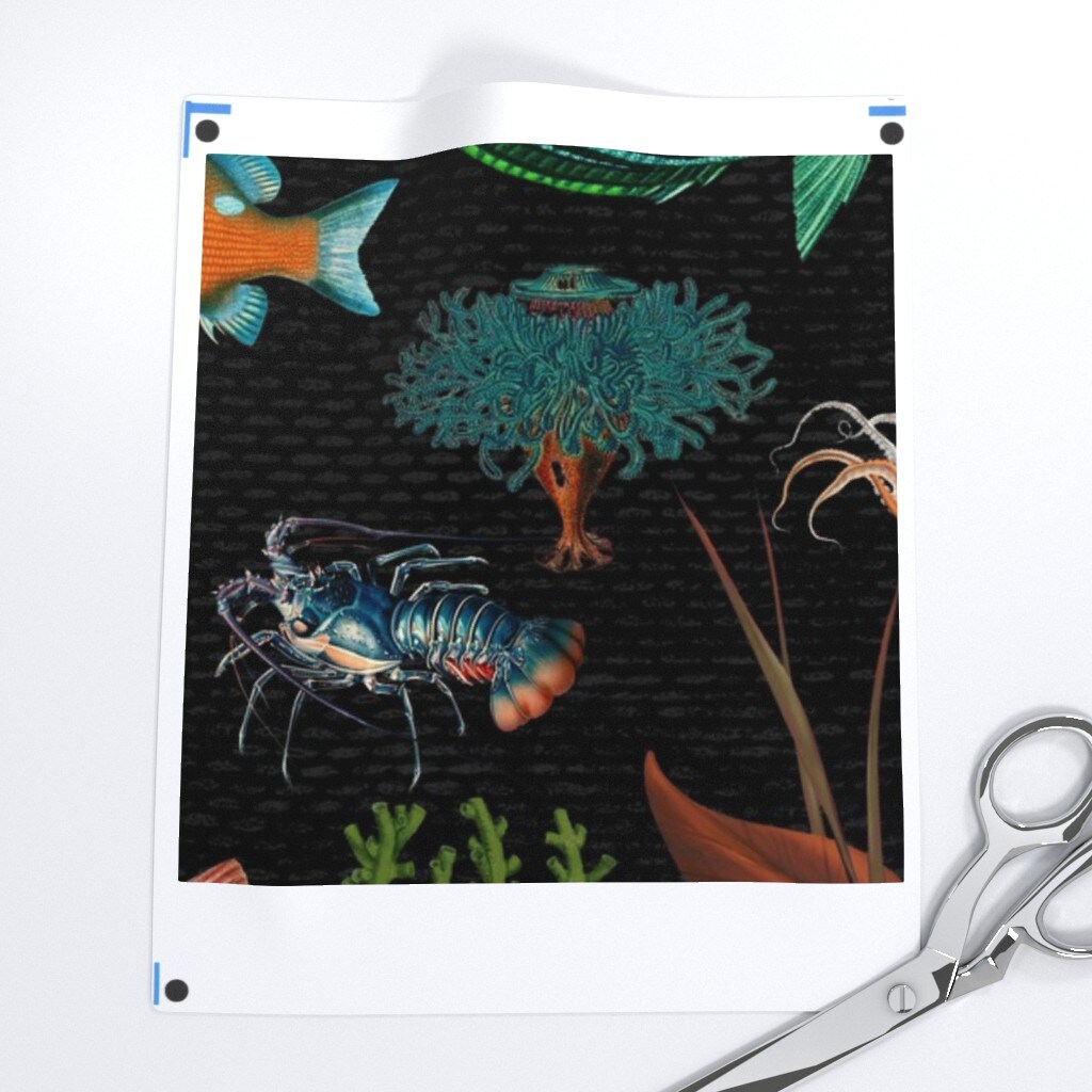 Coastal Marine Ocean Life Nautical Aqua Mint Teal Tropical Underseas Underwater Custom Pre-pasted Wallpaper by Spoonflower Pre-Pasted Wallpaper 2FT Wide