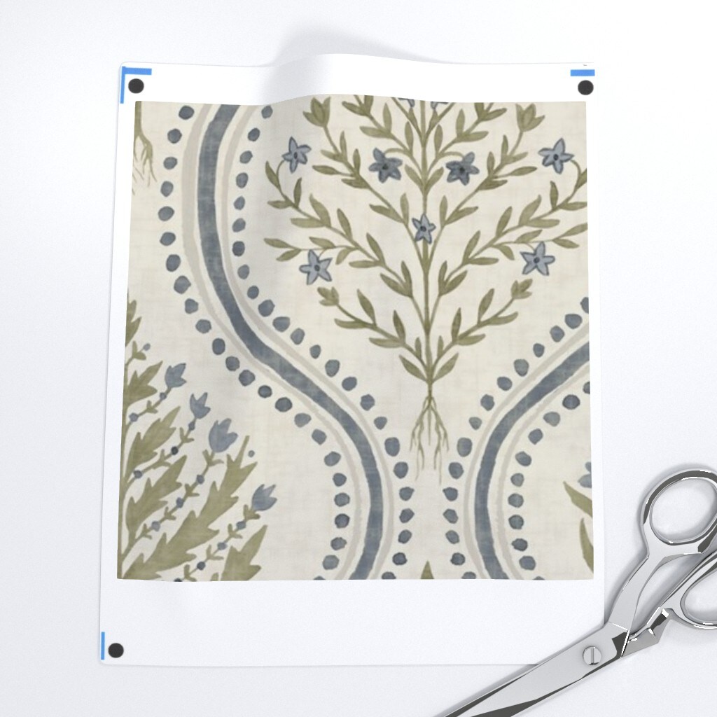 Beige Botanical Floral Meadow Wildflowers Granny Chic Retro Victorian Cottagecore French Country Large Scale Custom Printed Fabric by Spoonflower Various Fabrics by the Yard or Fat Quarter
