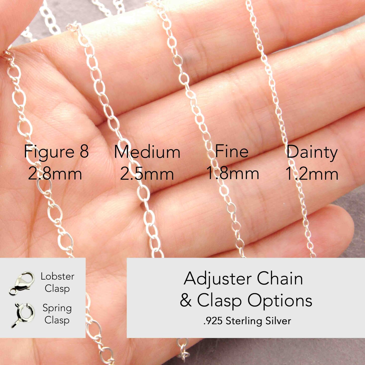 Sterling Silver Necklace Extender, 1