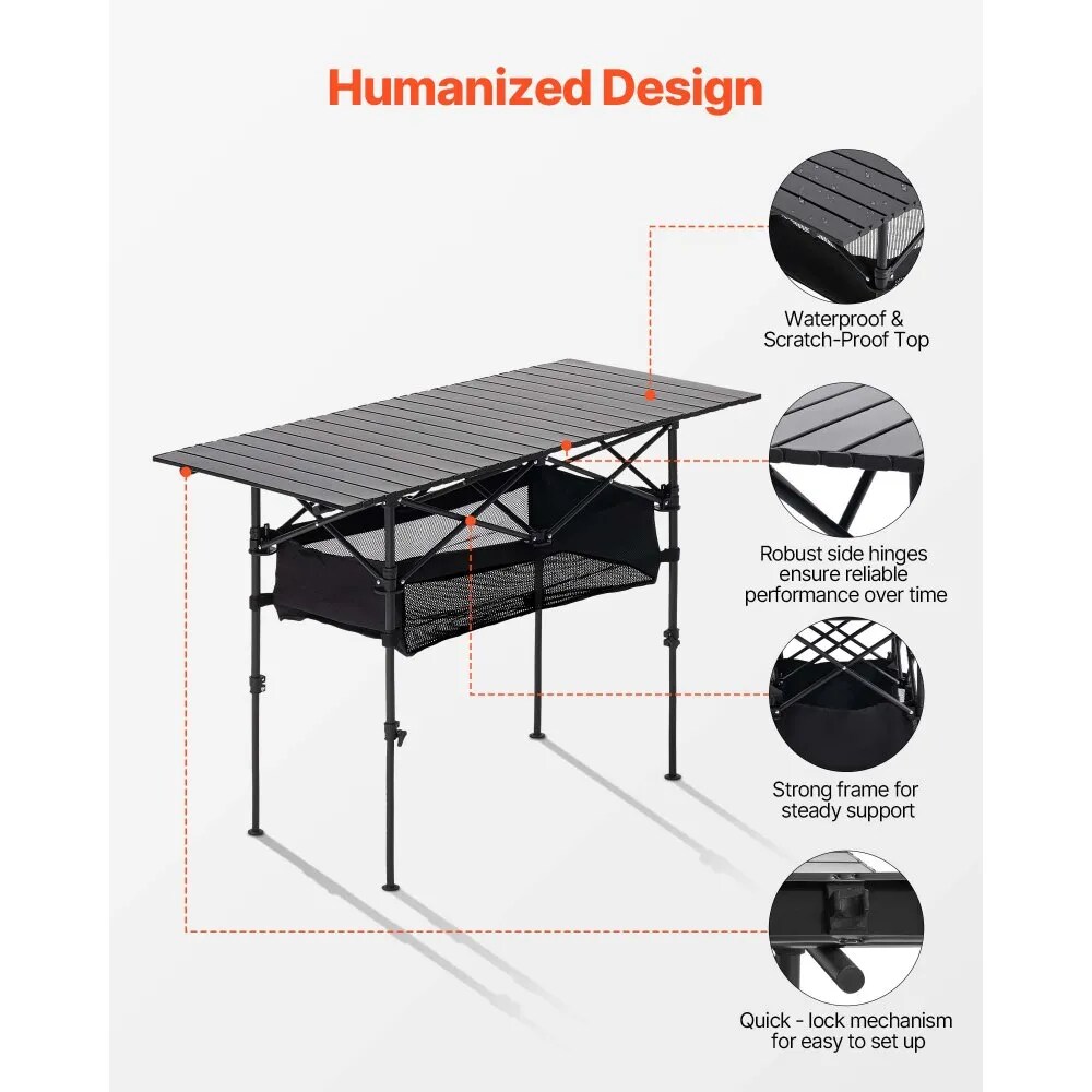 Portable Camping Table Aluminum with Storage Bag for BBQ Picnic