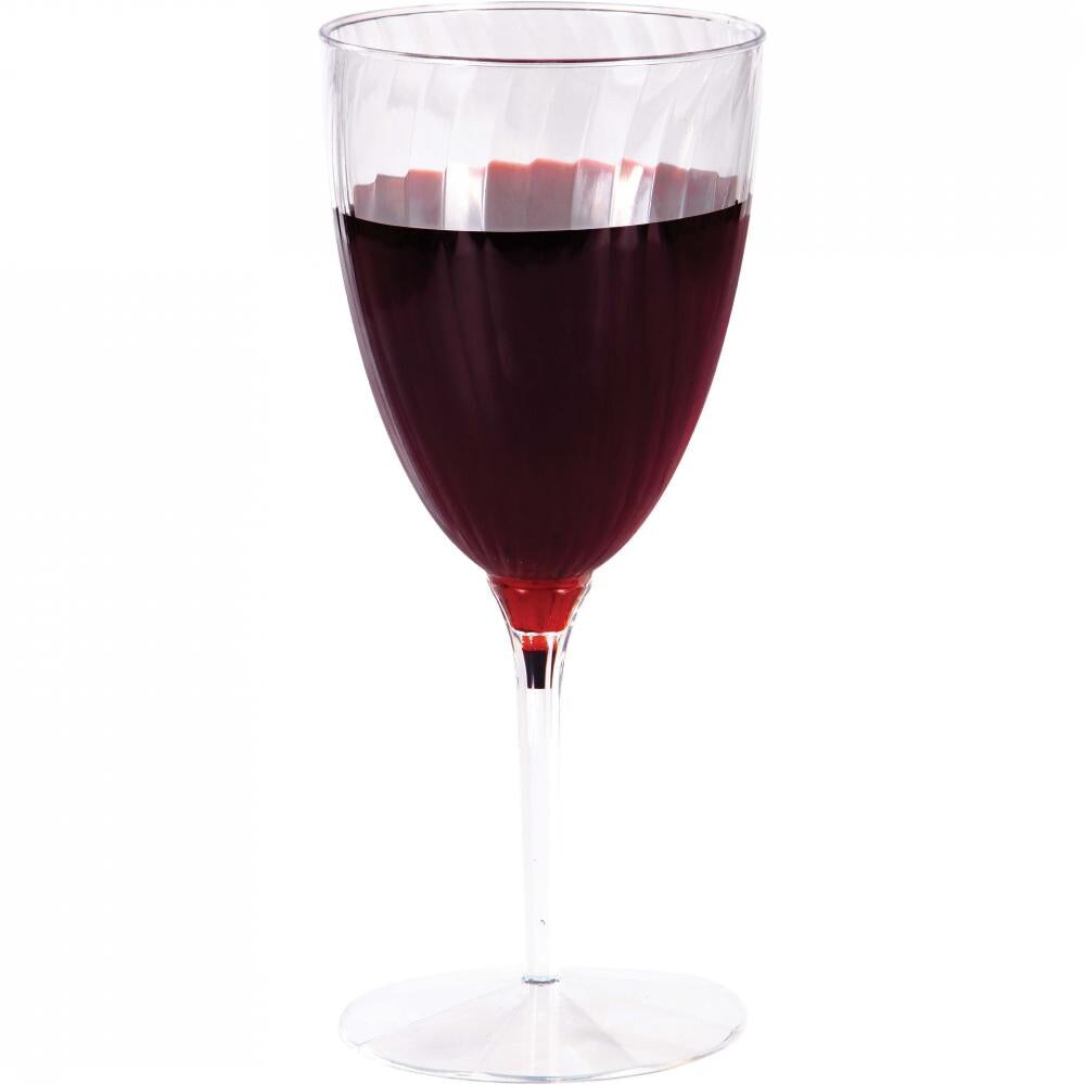 96 pc Bulk Clear 8 oz Plastic Wine Glasses