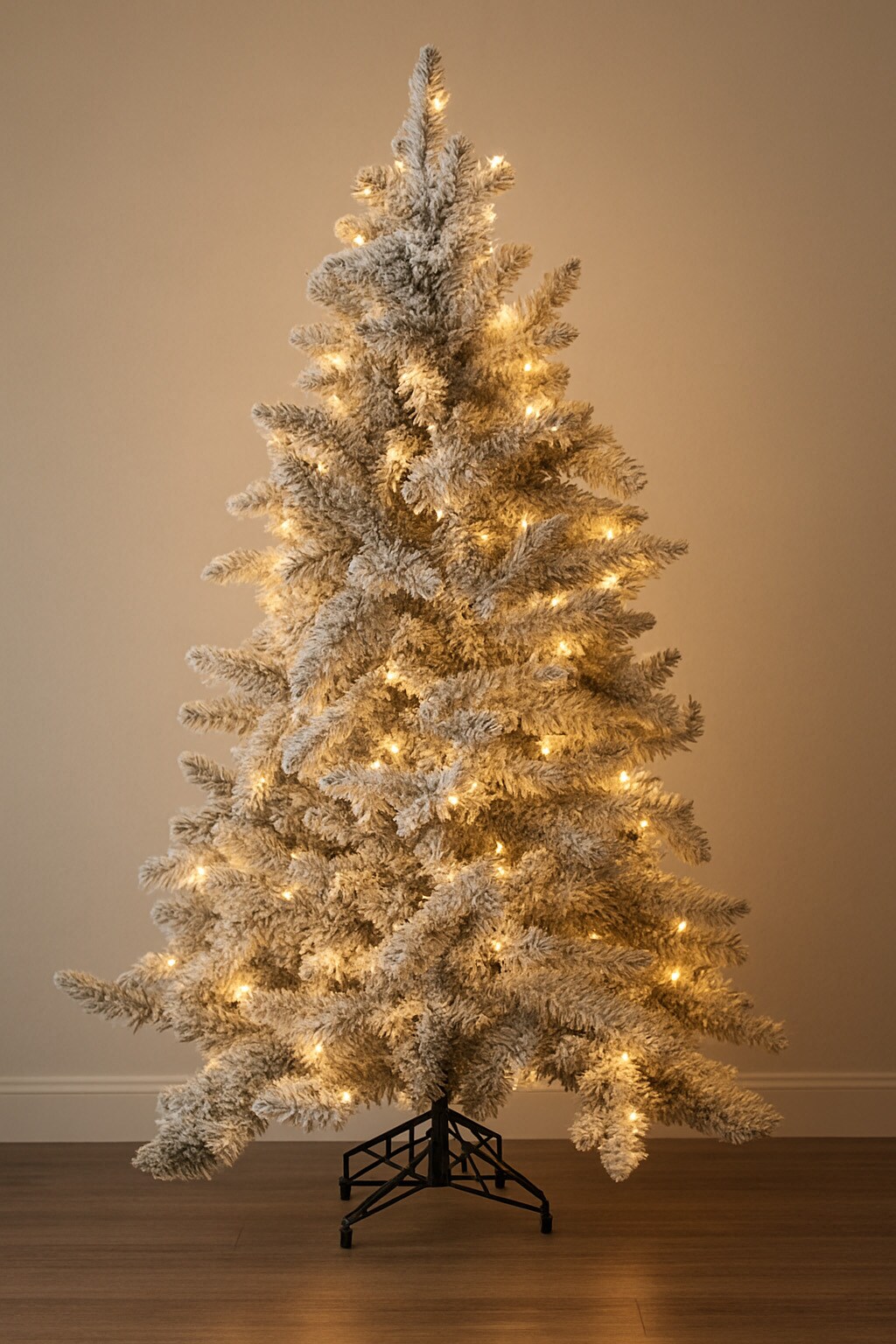 5ft Prelit Alpine Spruce holiday display Christmas Tree with Warm White LED Lights