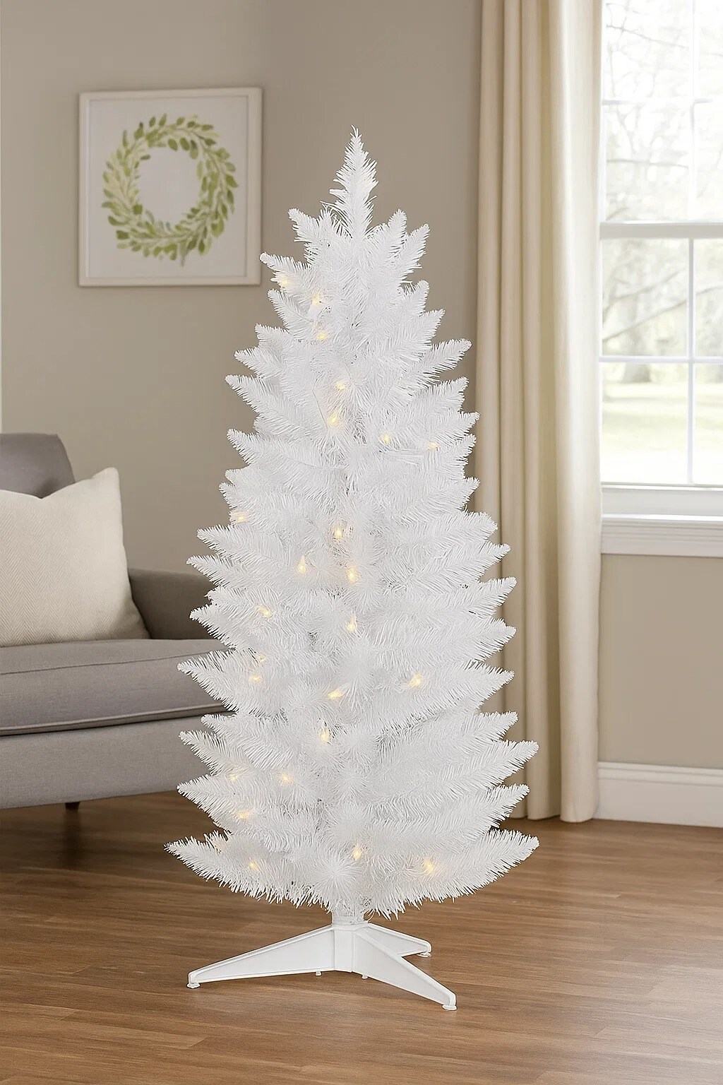 Pre Lit USB Tabletop Christmas Tree 2ft with Warm White LED Lights