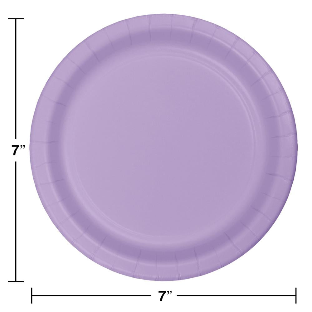 240/Case Bulk Luscious Lavender Paper 6.75 inch Dessert Plates