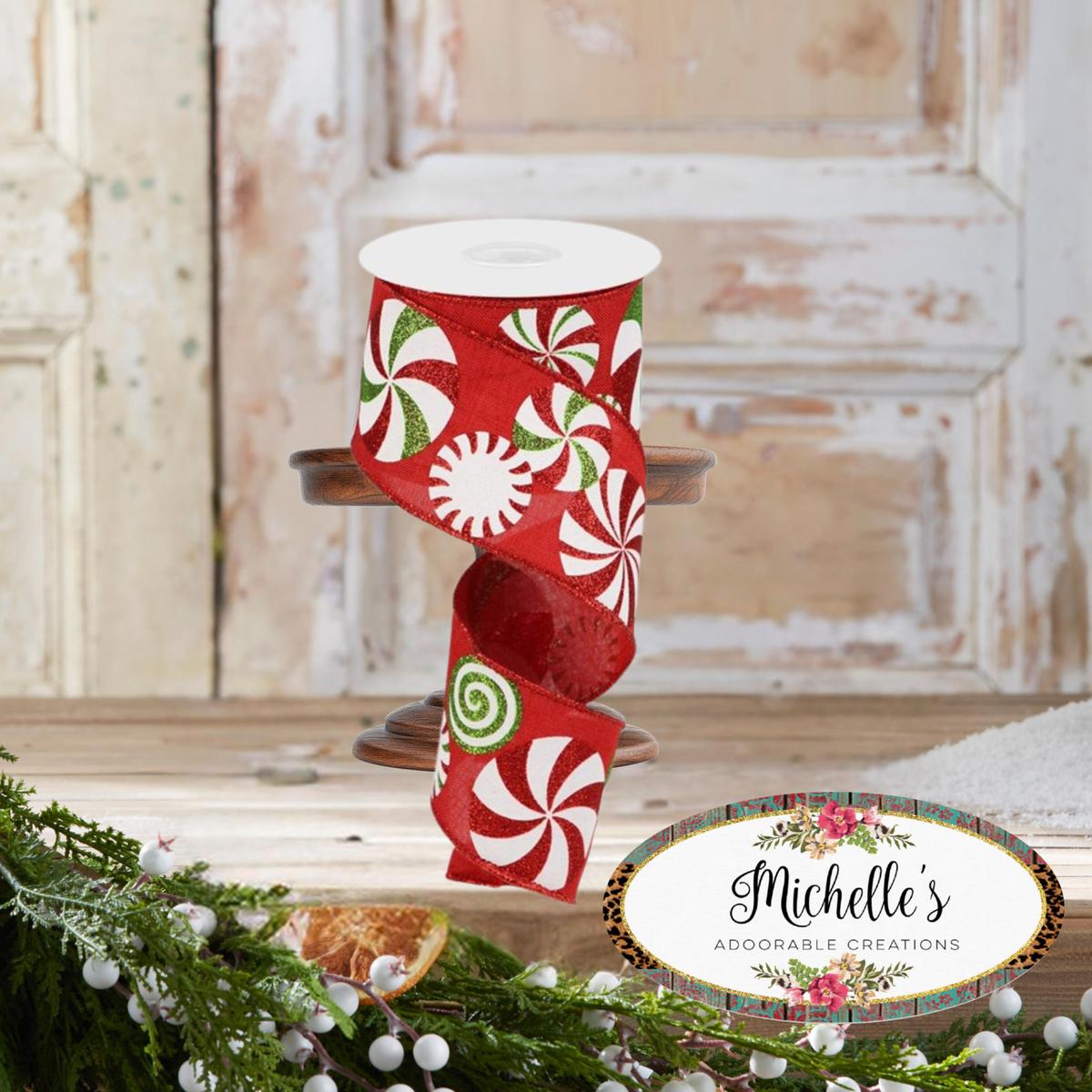 2.5&#x22; Bold Peppermint Royal Ribbon: Red (10 Yards)