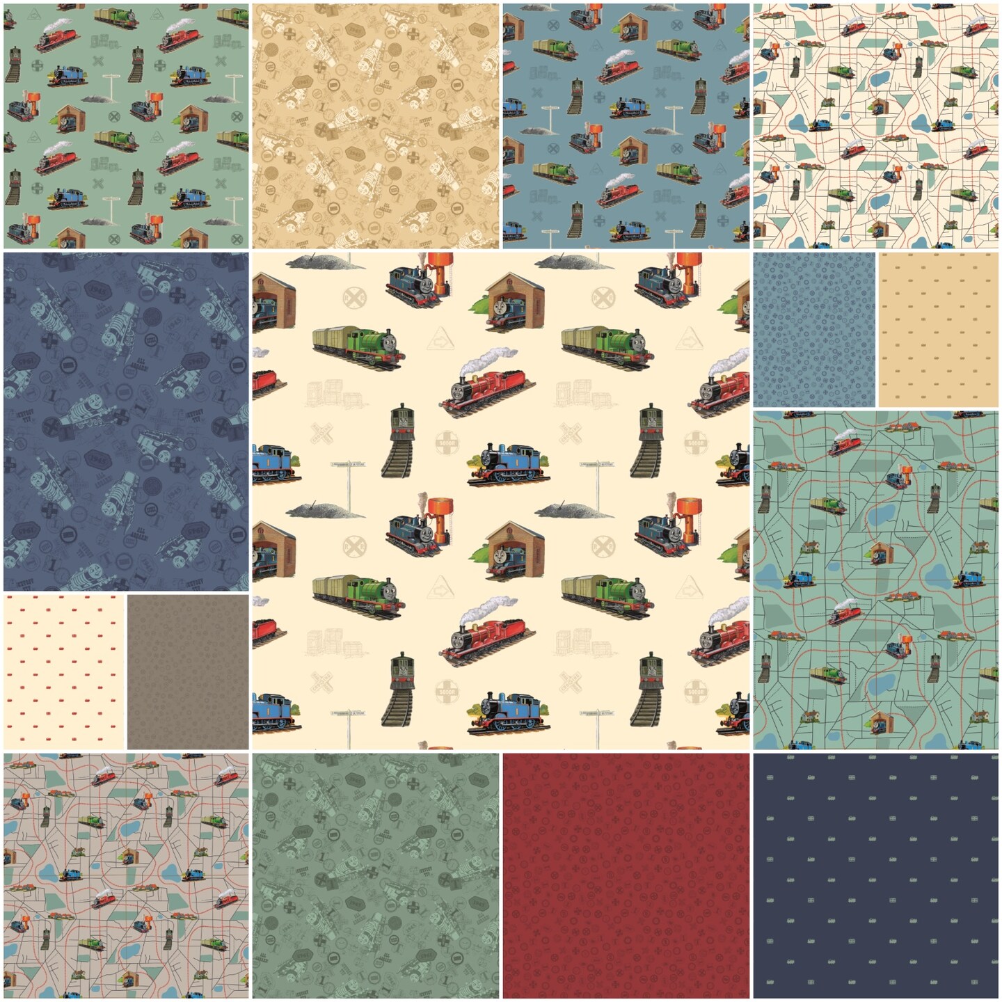 Thomas & Friends 80th Anniversary Fat Quarter Bundle by Riley Blake Designs for Riley Blake (FQ-17010-15)